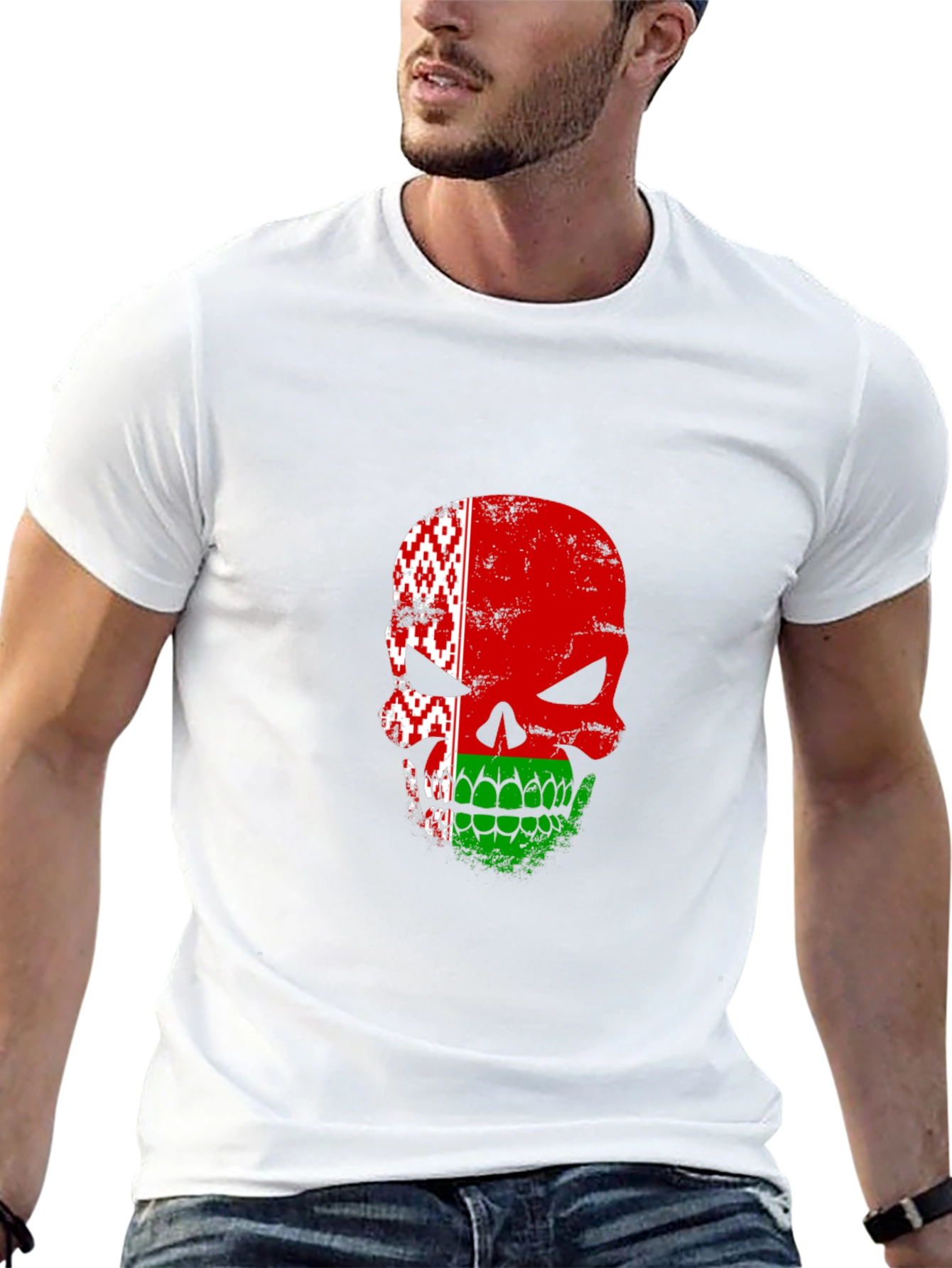 Belarus Skull Flag Graphic T-Shirt