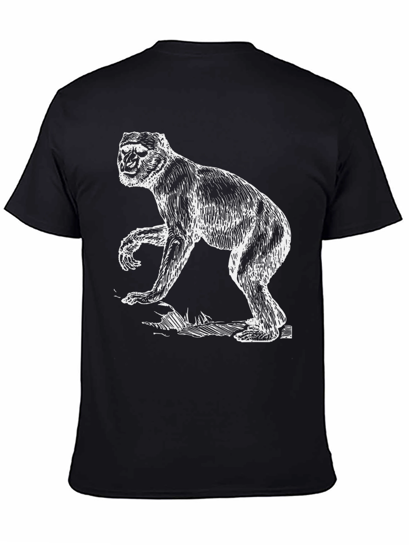 Monkey Graphic Black T-Shirt - Animal Tee