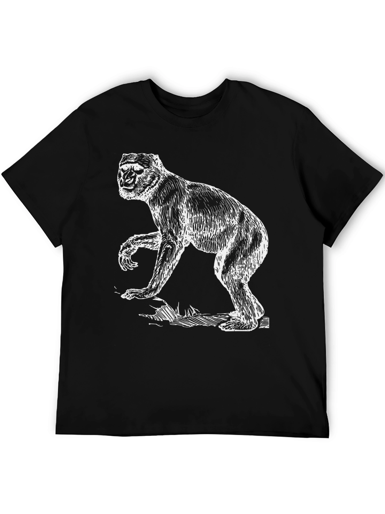 Monkey Graphic Black T-Shirt - Animal Tee