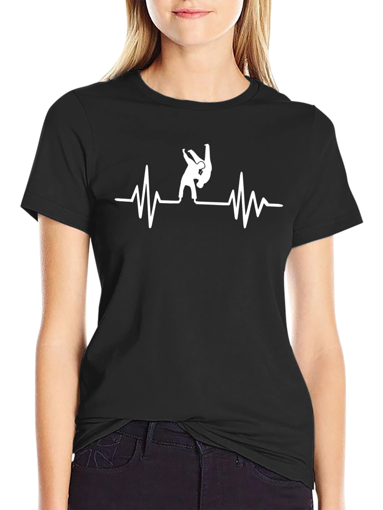 Judo Heartbeat Black T-Shirt