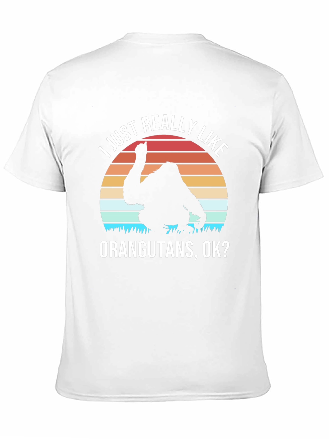 Orangutan Lover T-Shirt Retro Sunset Design