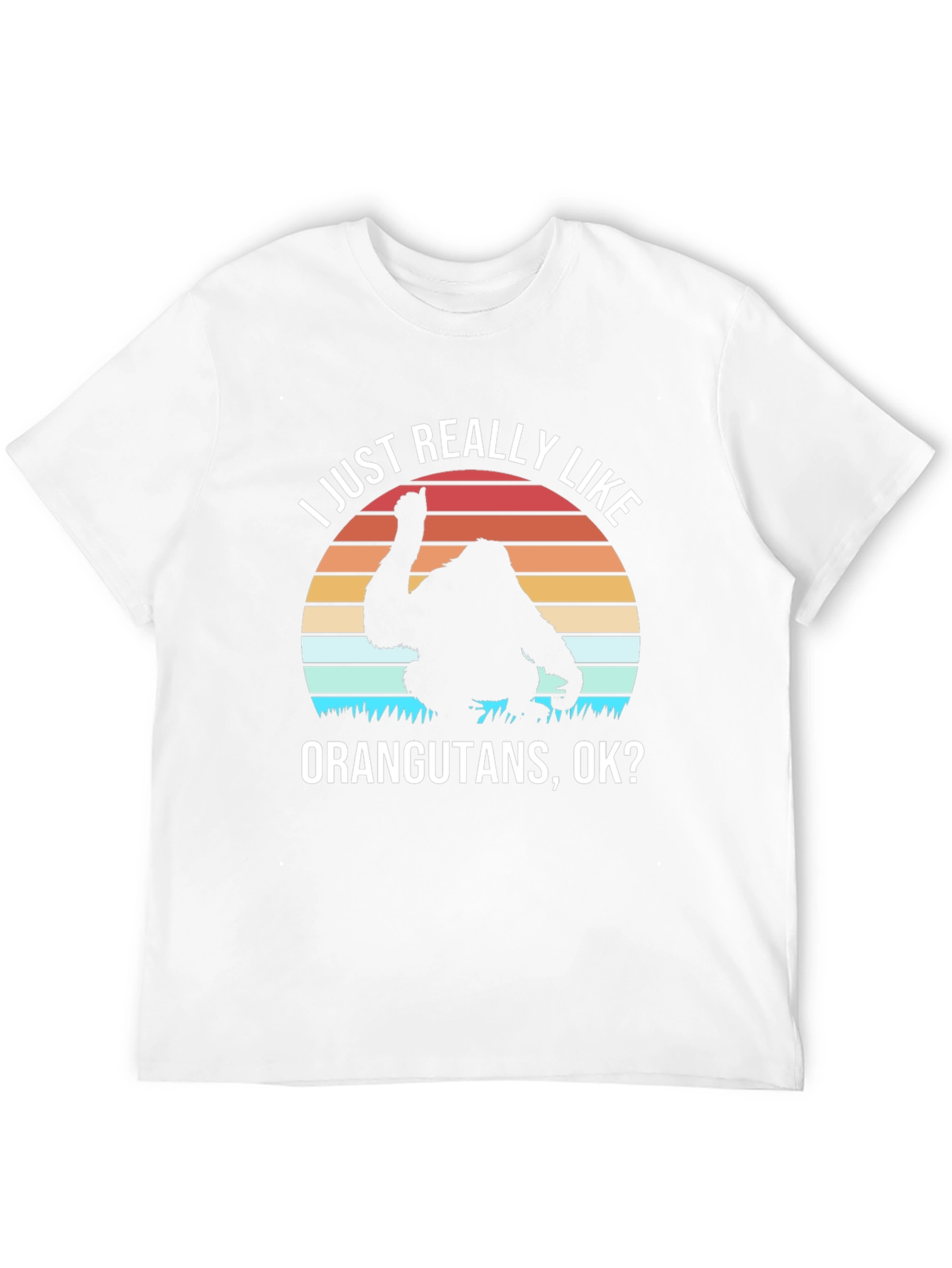 Orangutan Lover T-Shirt Retro Sunset Design