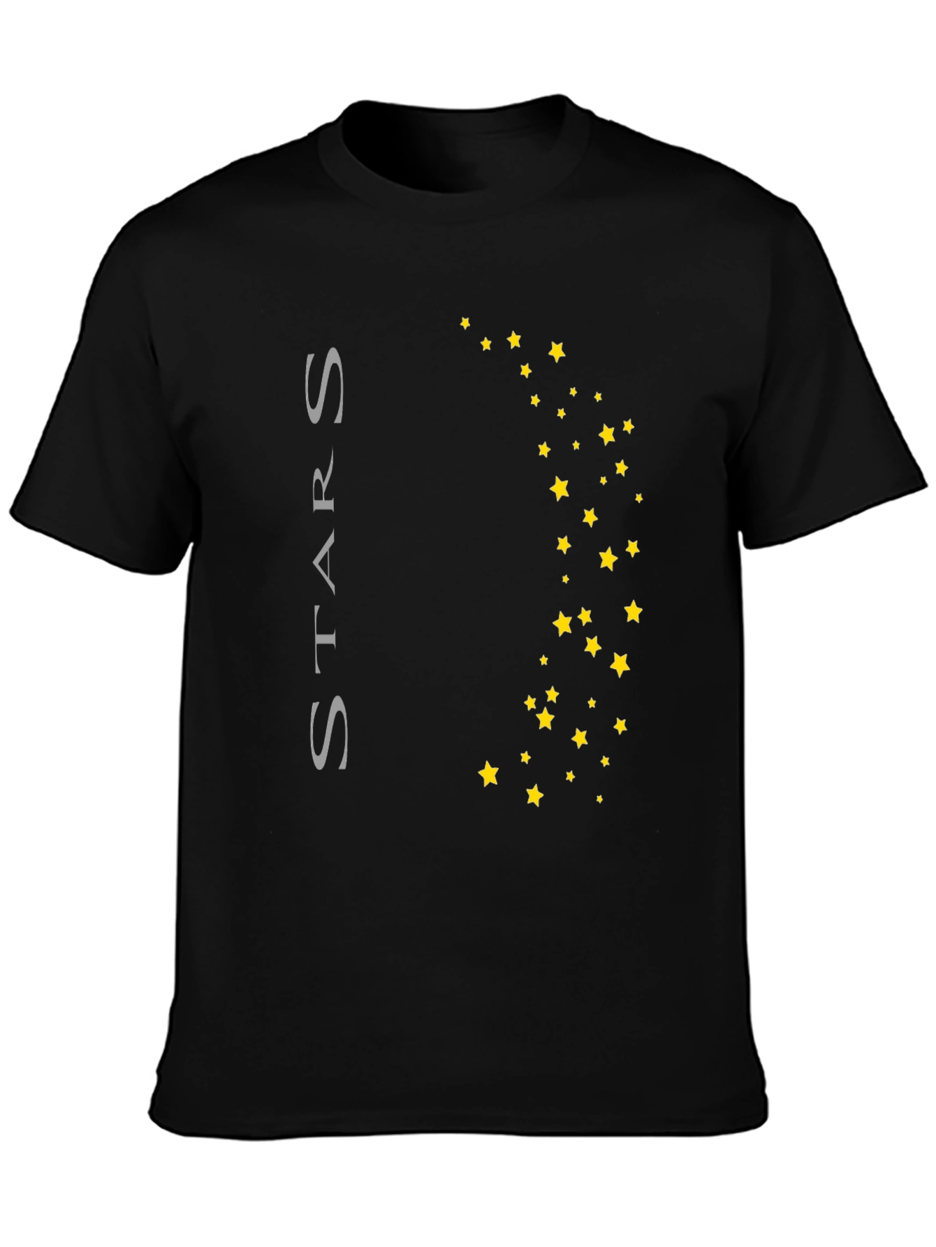 Stars Graphic Print Black T-Shirt