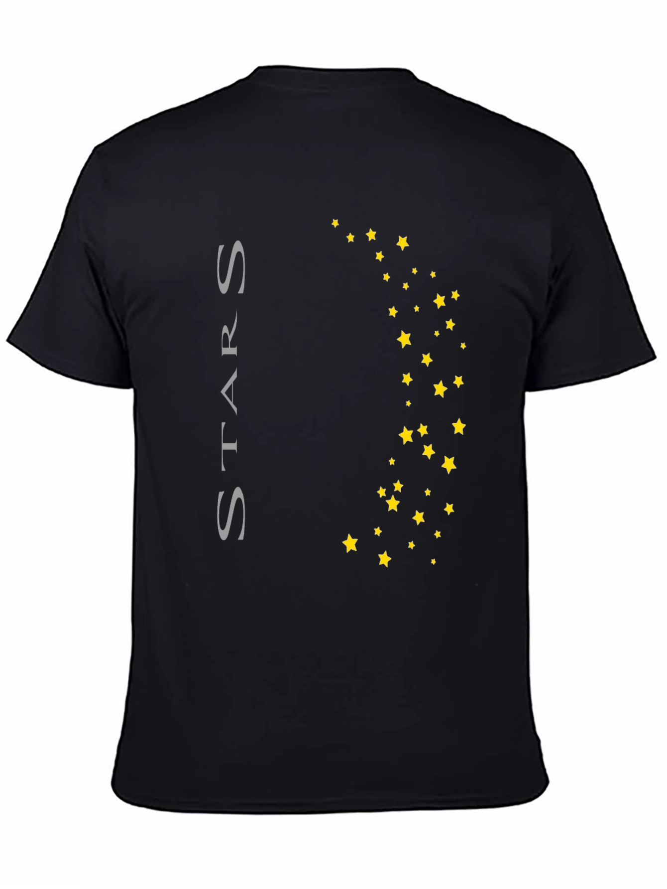 Stars Graphic Print Black T-Shirt