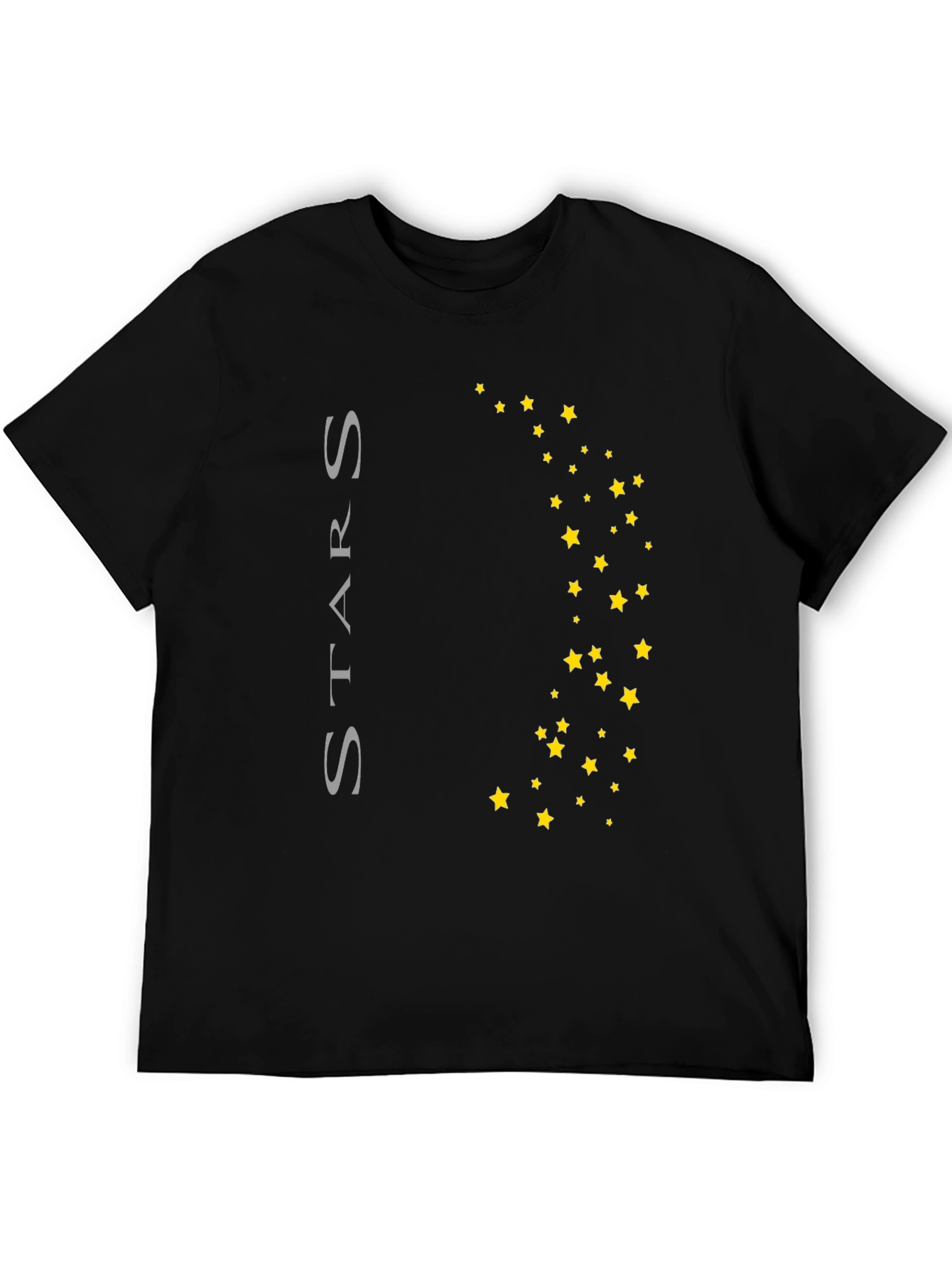 Stars Graphic Print Black T-Shirt