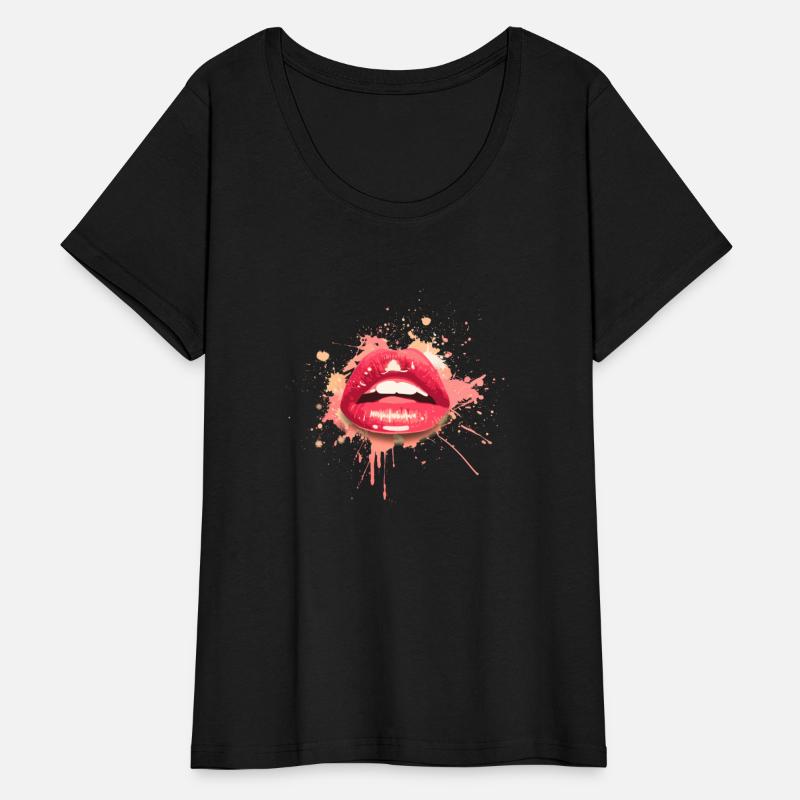 hand painted splatter color lips