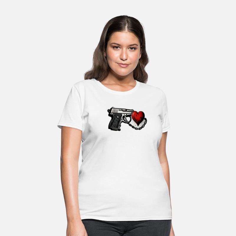Handgun, and Bleeding Heart - T-shirt Artwork