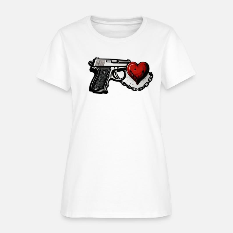 Handgun, and Bleeding Heart - T-shirt Artwork