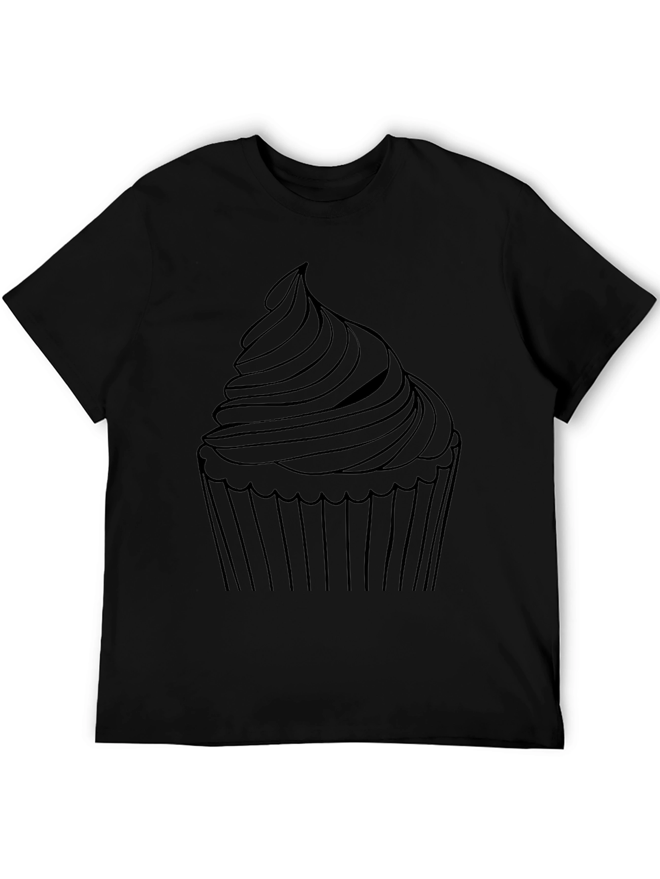 Cupcake Graphic Tee - Black Cotton Comfort
