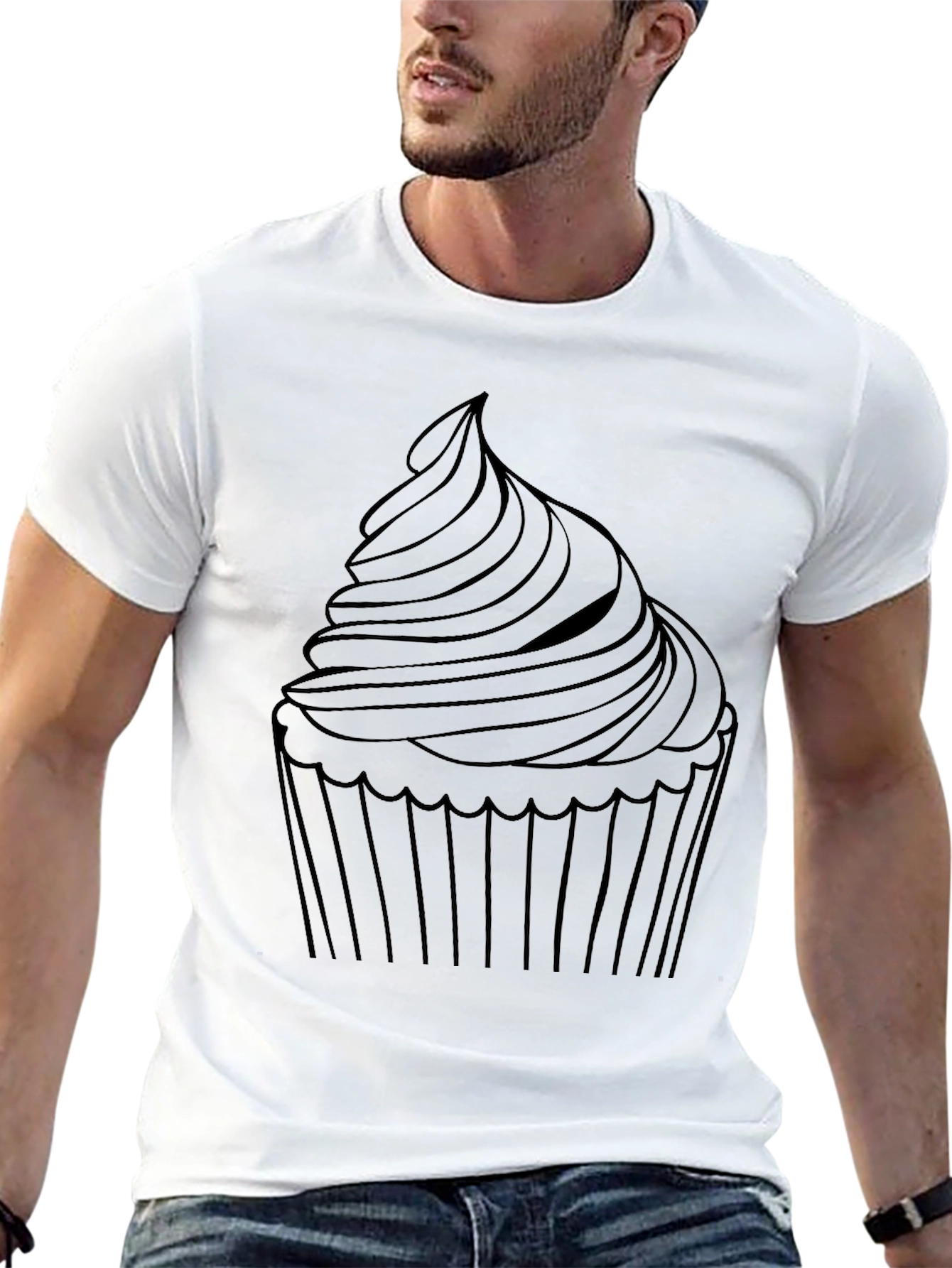 Cupcake Graphic Tee - Black Cotton Comfort