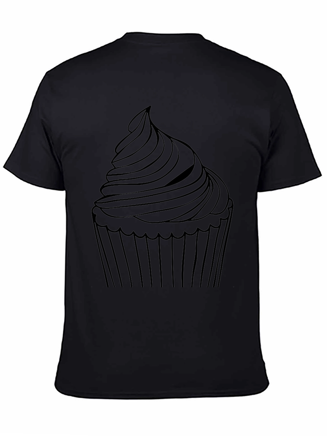 Cupcake Graphic Tee - Black Cotton Comfort