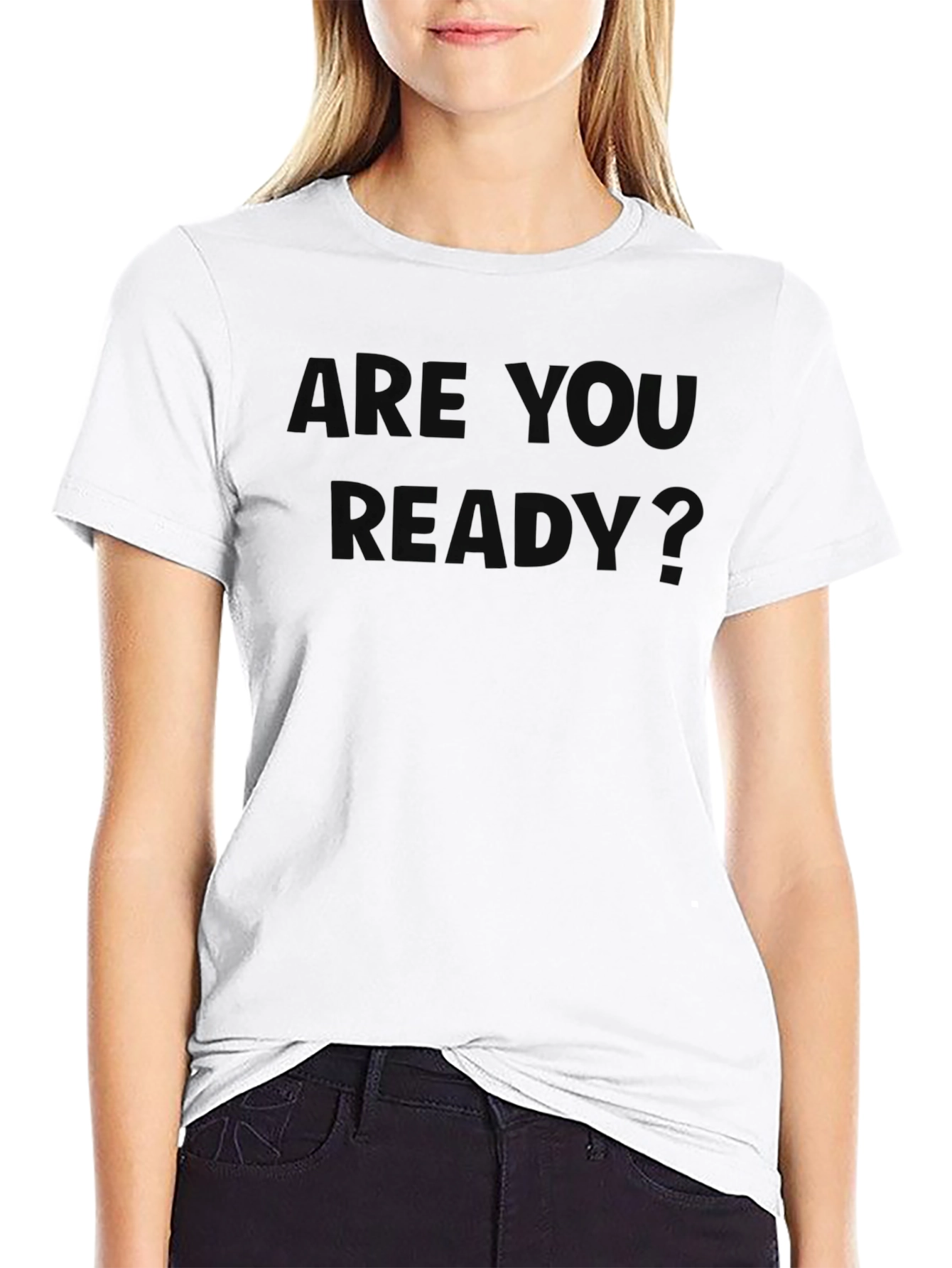 Mens Are You Ready? Black Crewneck T-Shirt