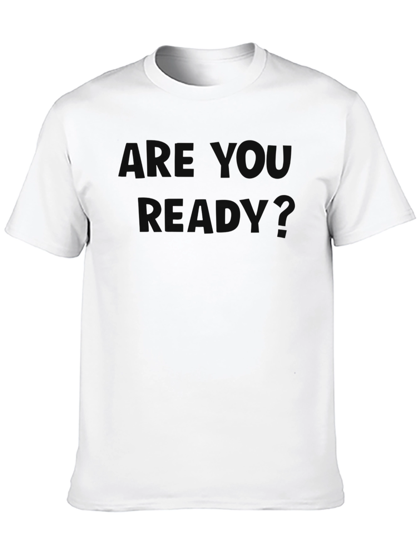 Mens Are You Ready? Black Crewneck T-Shirt