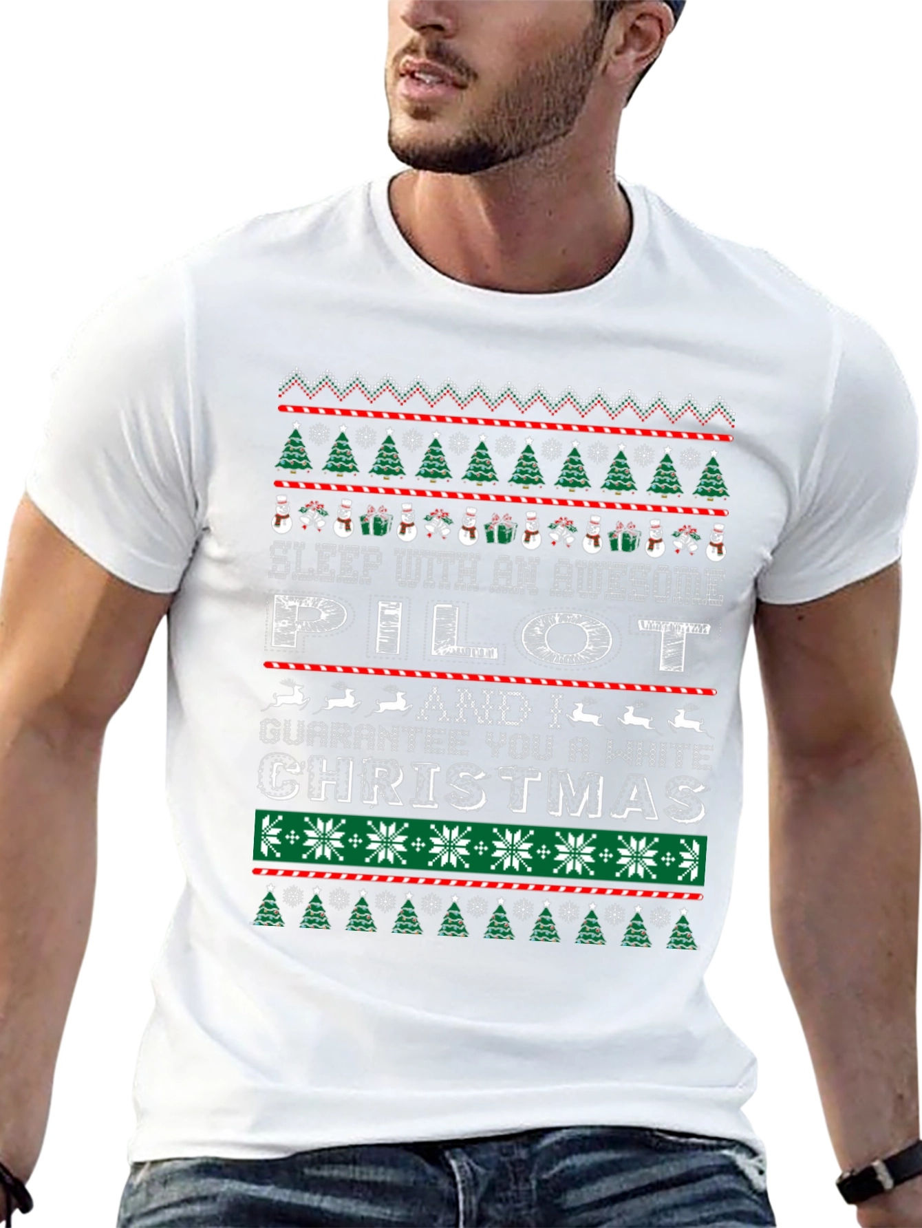 Awesome Pilot Ugly Christmas Sweater T-Shirt