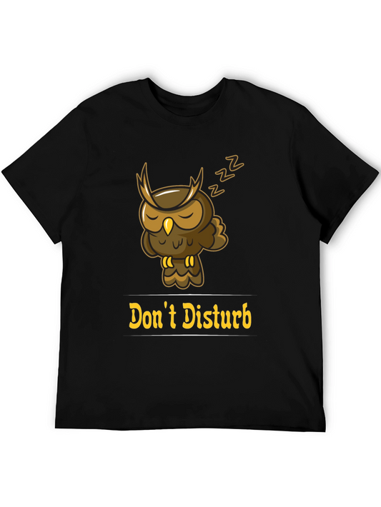 Dont Disturb Sleeping Owl Black Graphic Tee