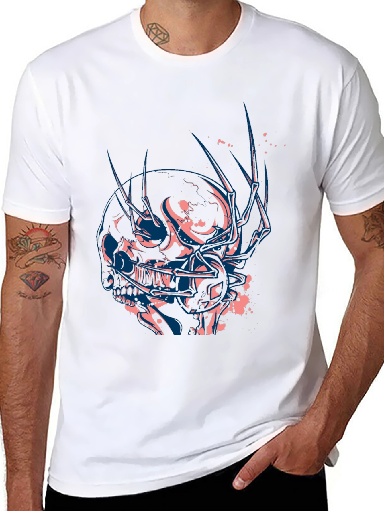 Edgy Skull Graphic Black T-Shirt