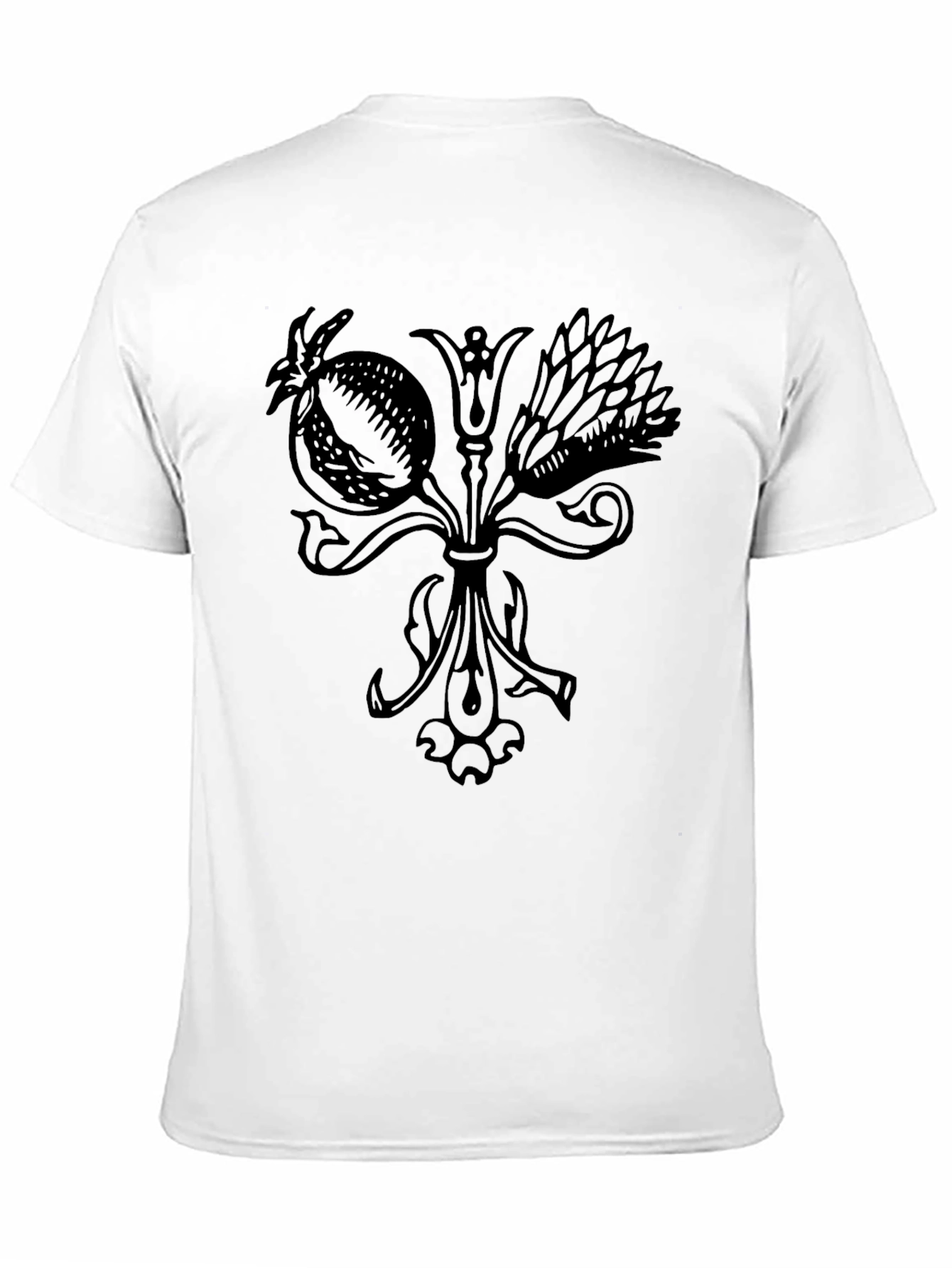 Botanical Print Black T-Shirt