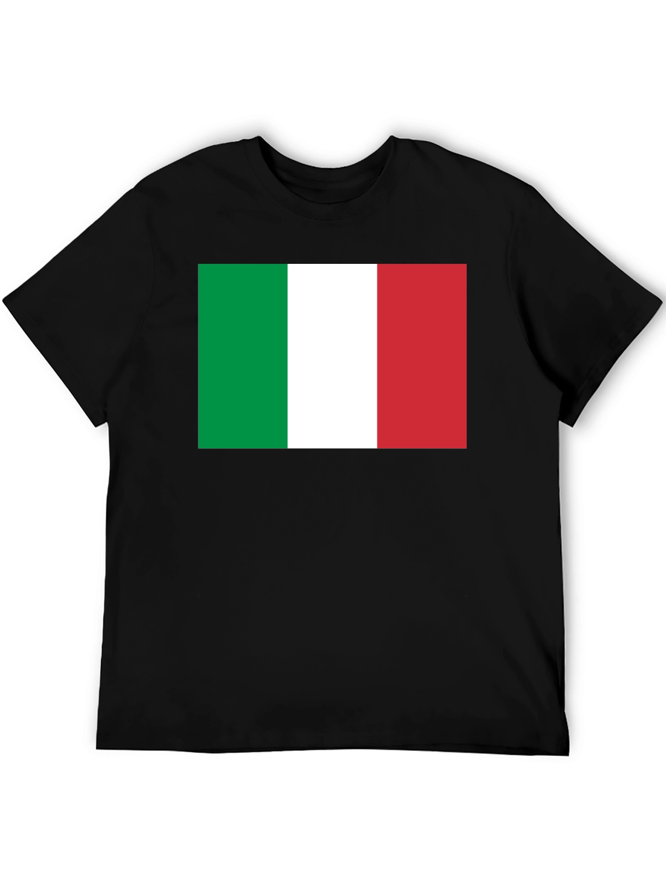 Italian Flag T-Shirt - Black Cotton Tee