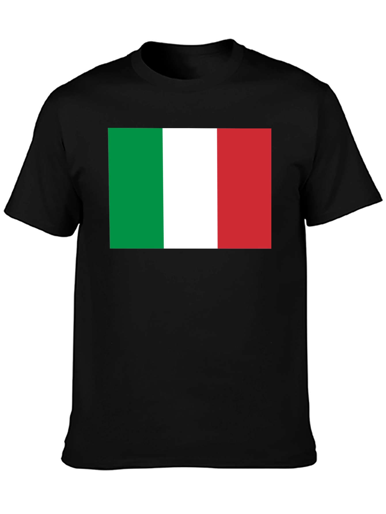 Italian Flag T-Shirt - Black Cotton Tee