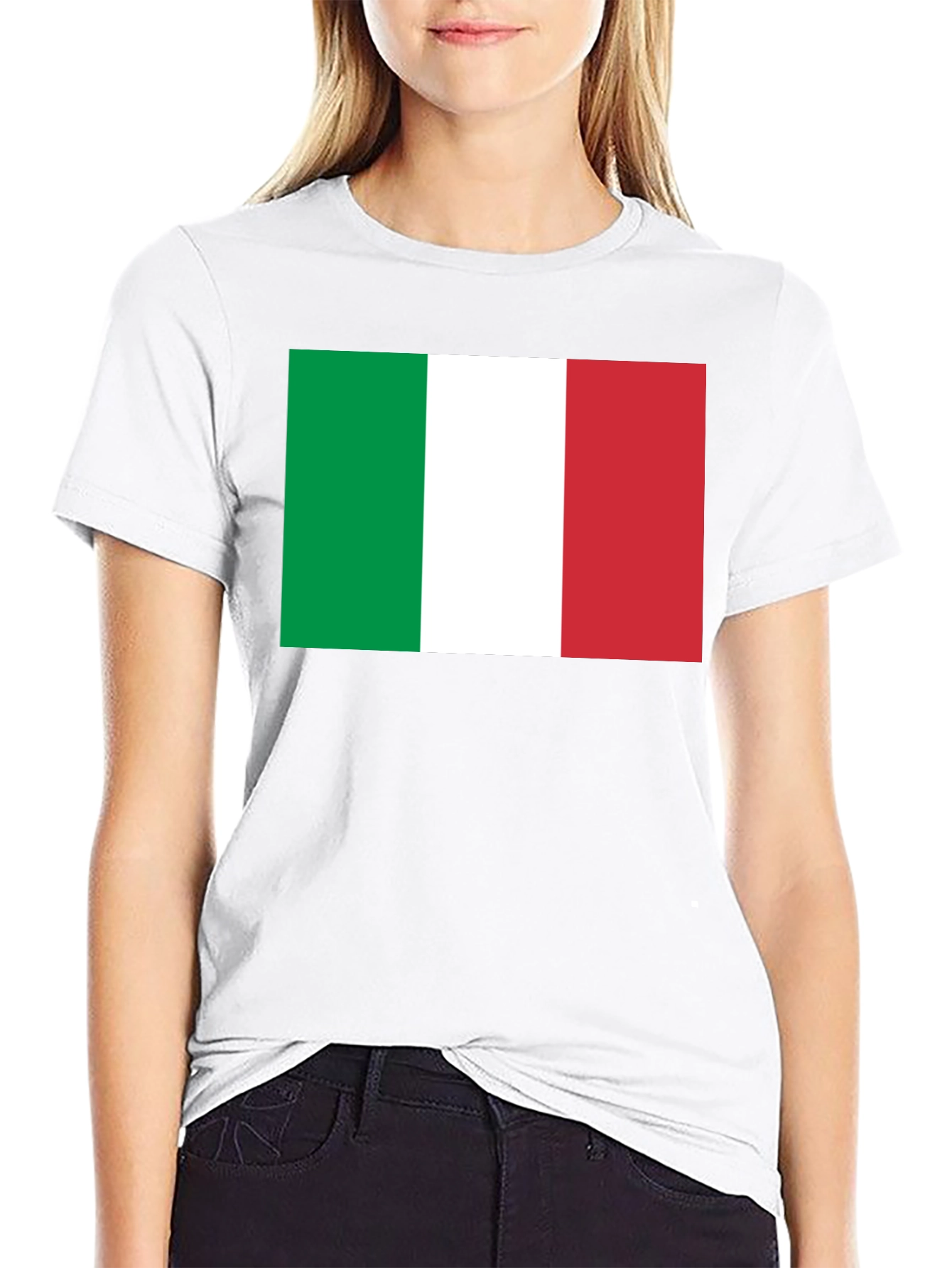 Italian Flag T-Shirt - Black Cotton Tee