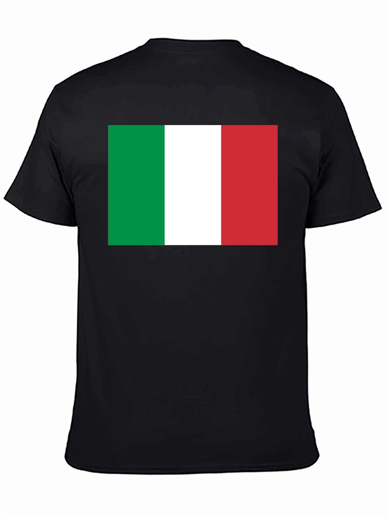 Italian Flag T-Shirt - Black Cotton Tee