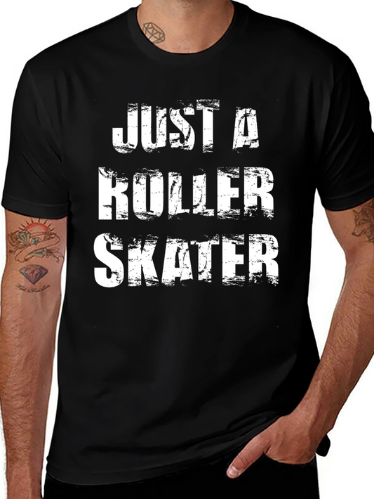 Just a Roller Skater Graphic Tee - Black Cotton Shirt
