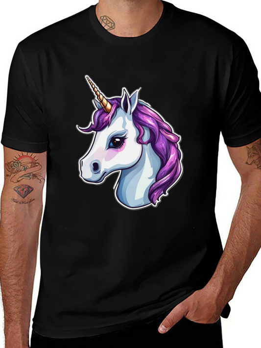 Unicorn Graphic Print Black T-Shirt