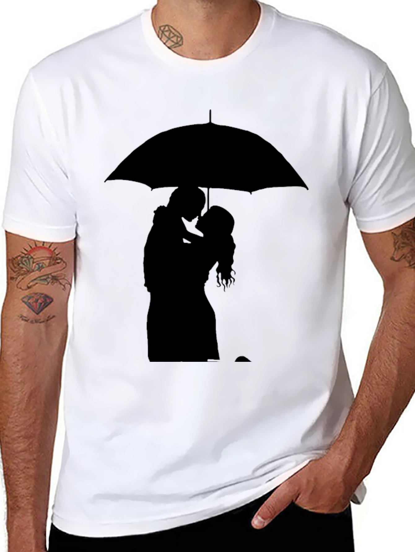 Romantic Silhouette T-Shirt - Under the Umbrella