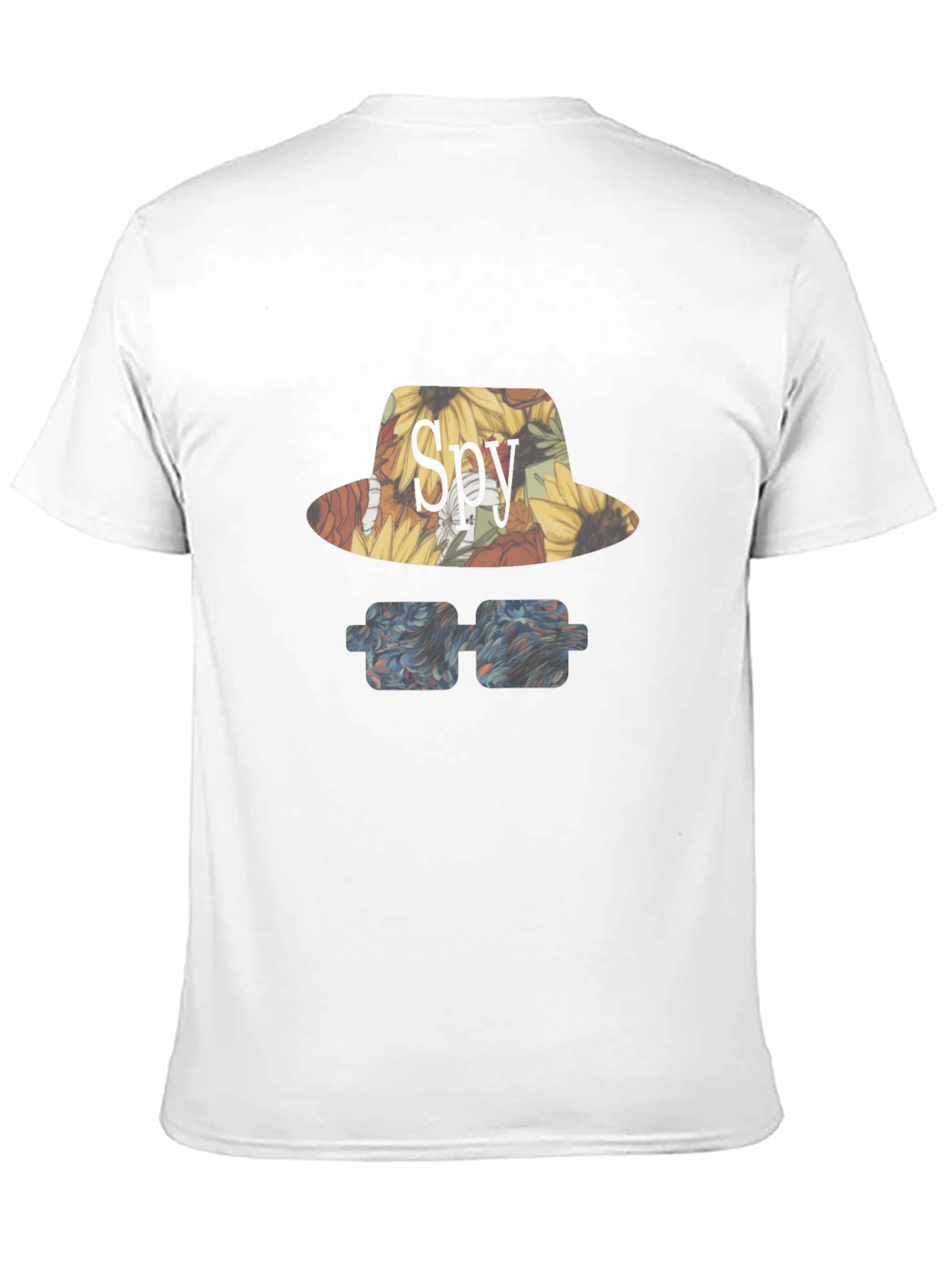 Spy Sunflower Hat & Glasses Graphic T-Shirt