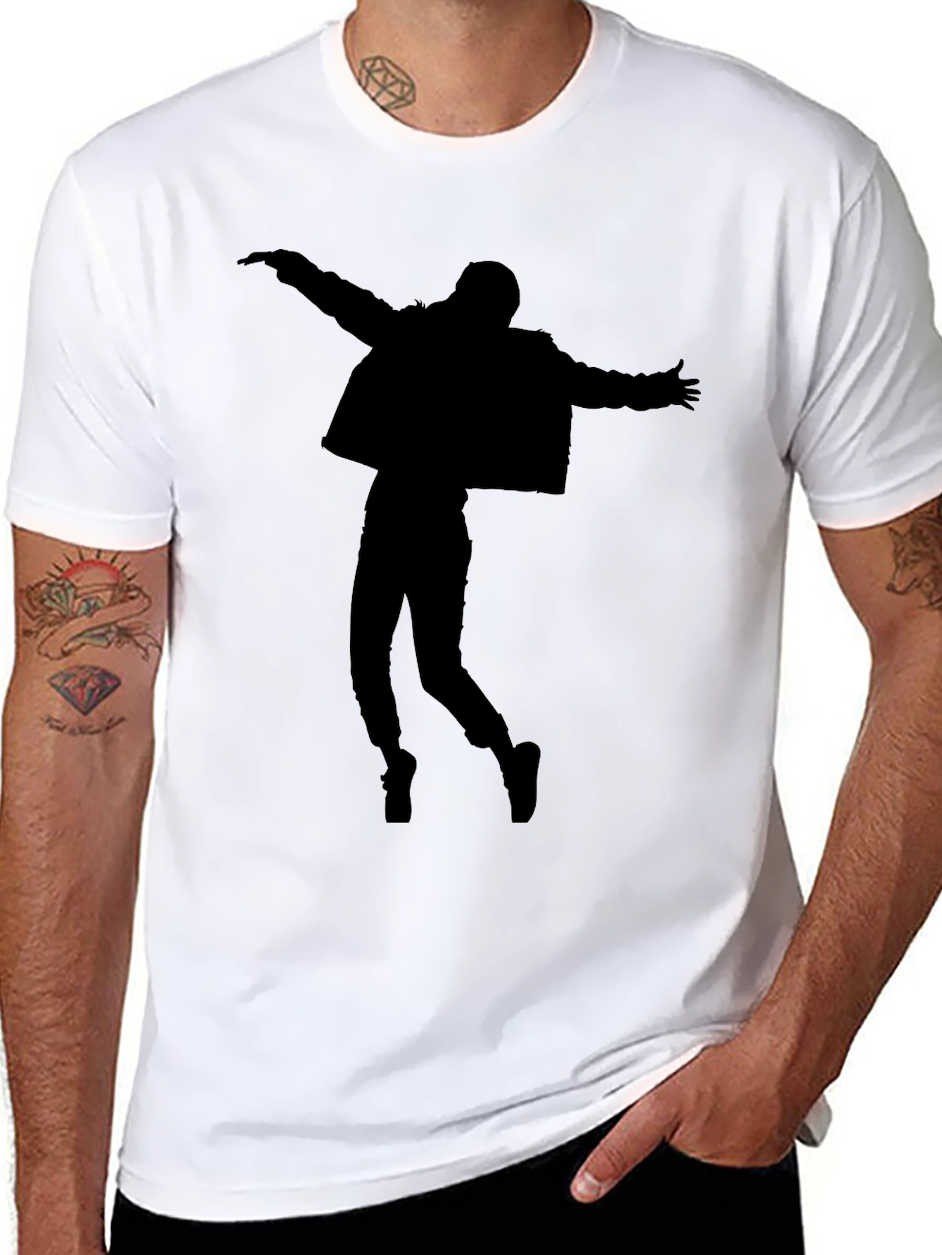 Silhouette Dance T-Shirt - Black Cotton Blend