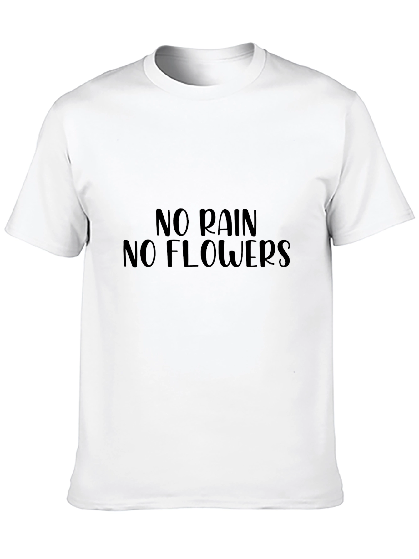 Black Tee - No Rain No Flowers