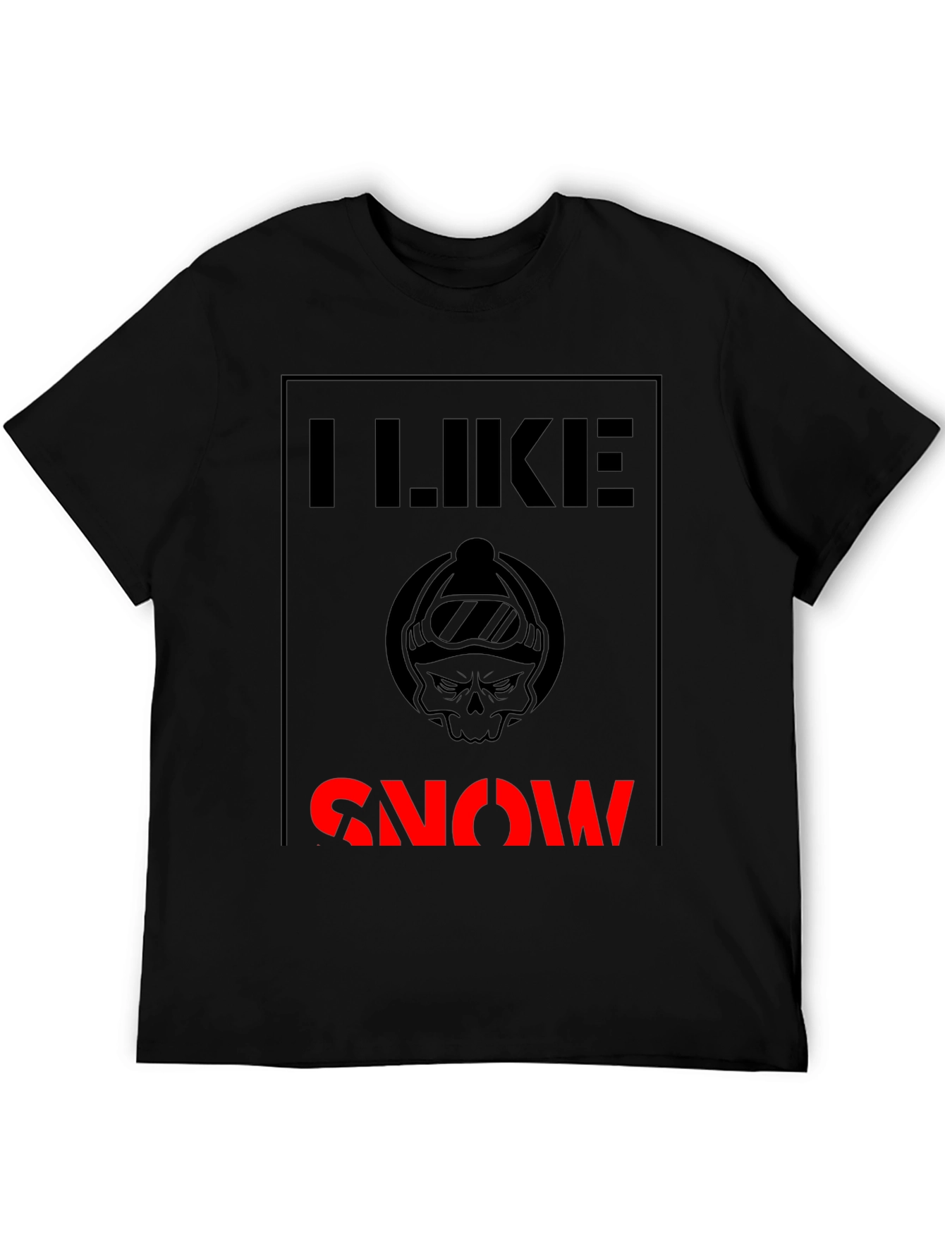 I Like Snow T-Shirt - Skull Graphic