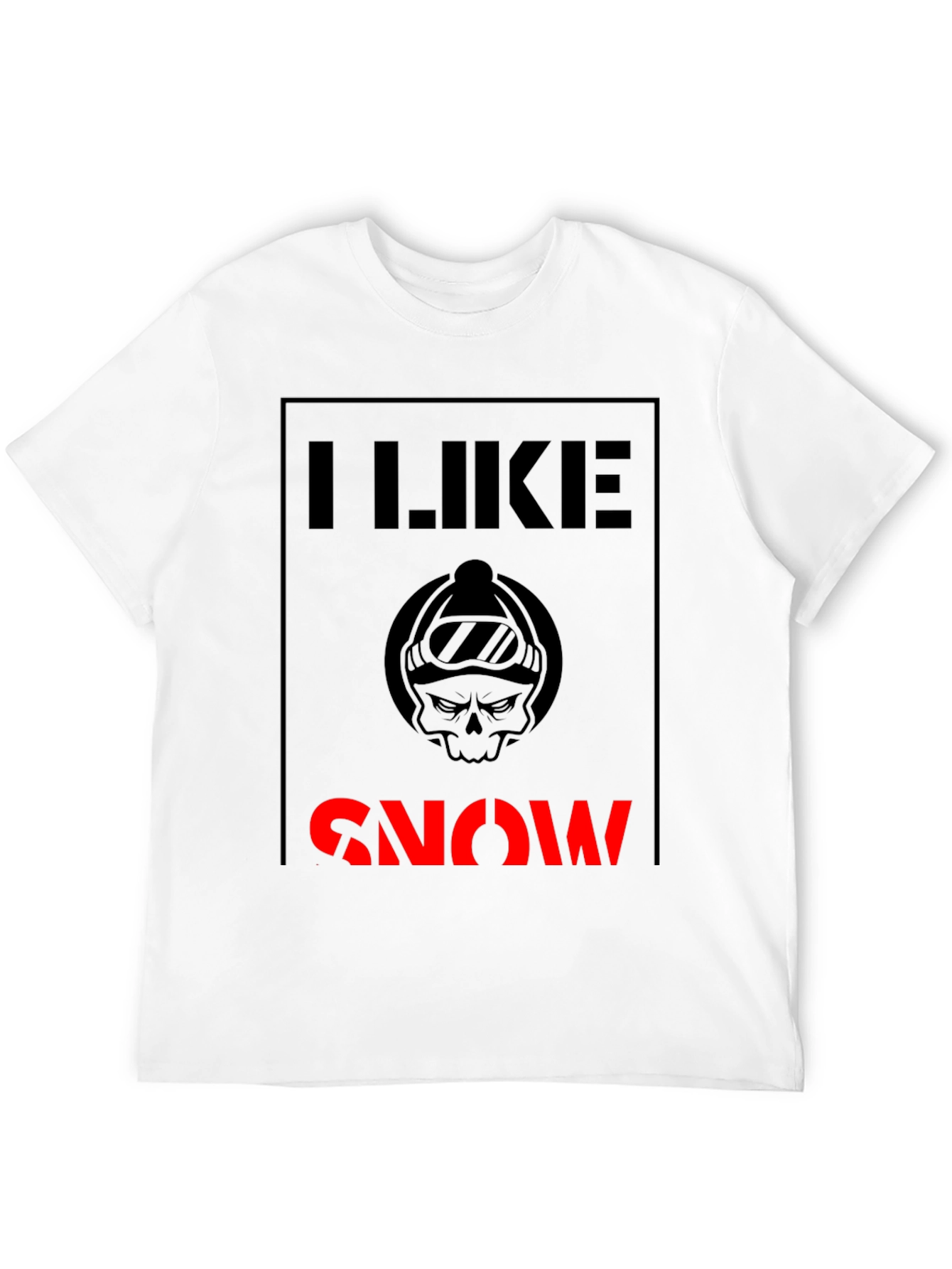 I Like Snow T-Shirt - Skull Graphic