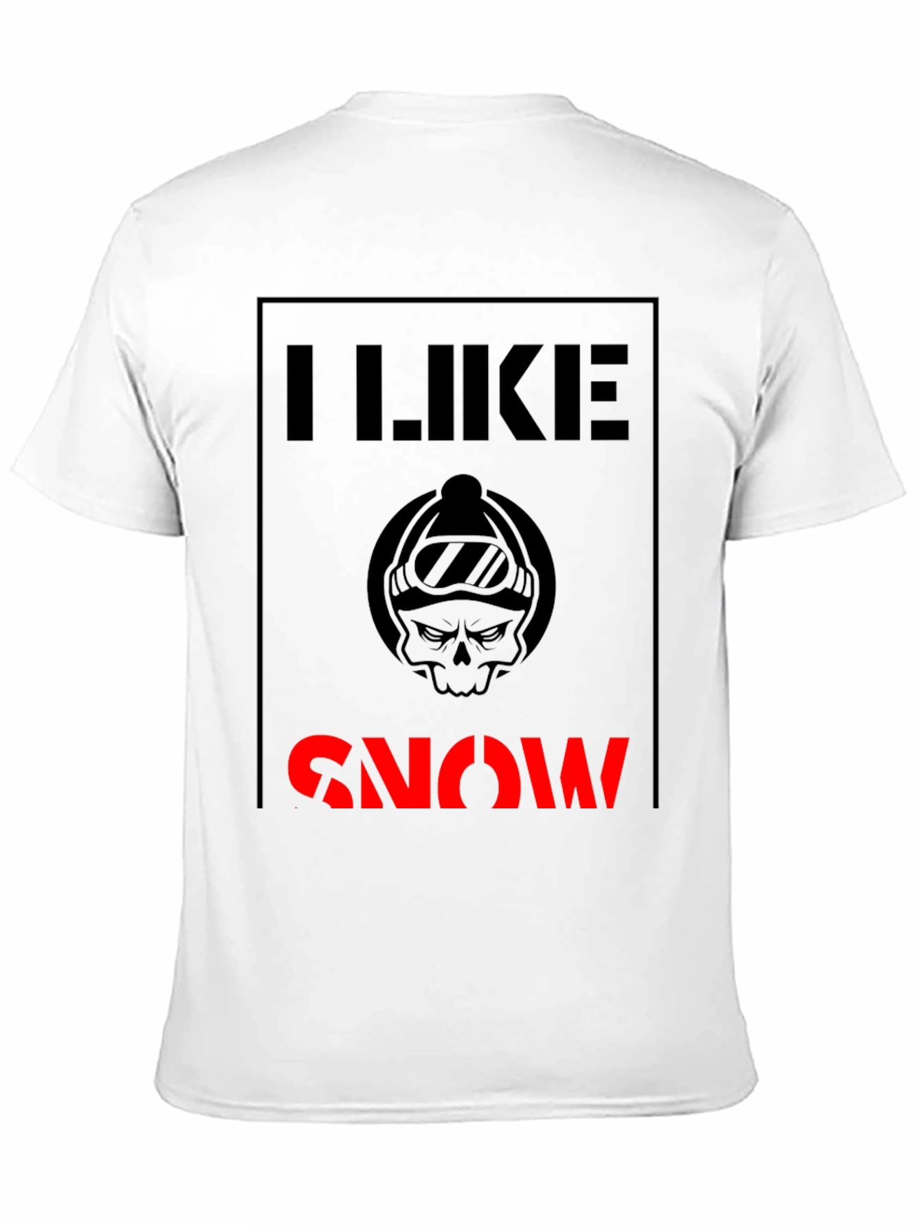I Like Snow T-Shirt - Skull Graphic