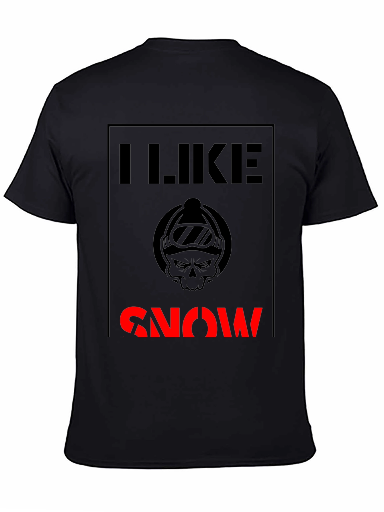 I Like Snow T-Shirt - Skull Graphic