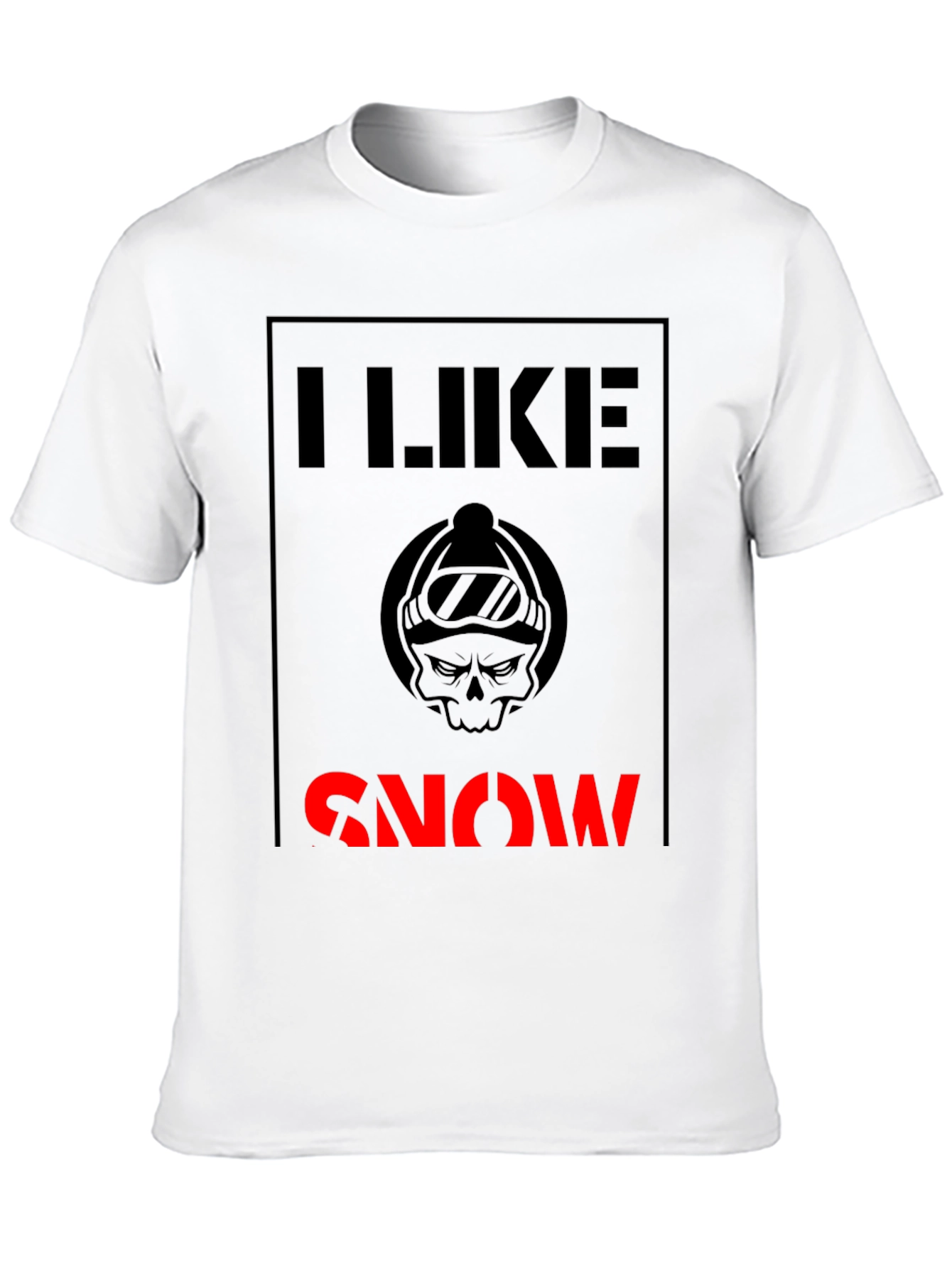 I Like Snow T-Shirt - Skull Graphic