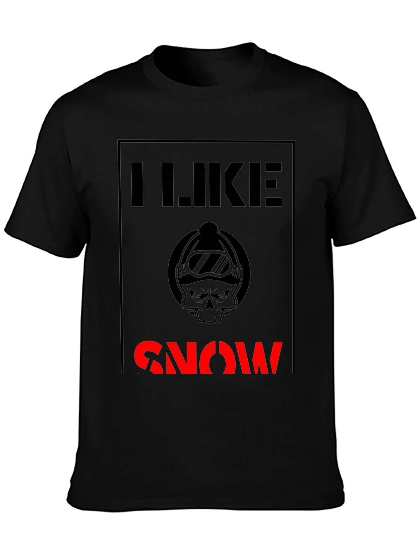 I Like Snow T-Shirt - Skull Graphic