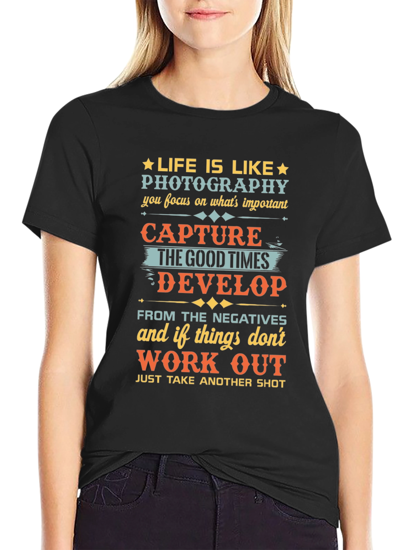 Life is Like Photography Black Graphic Tee