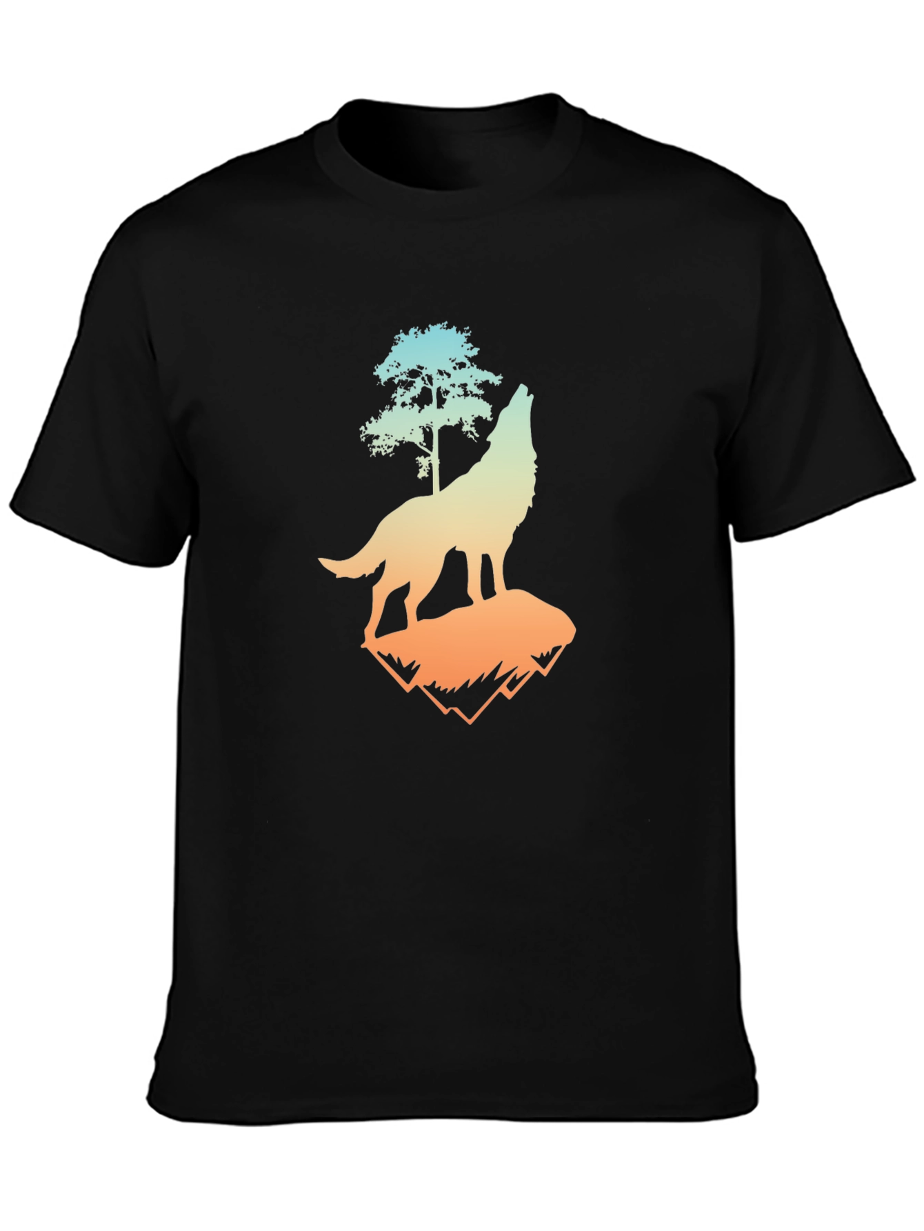 Wolf Tree Graphic Tee - Mens Black T-Shirt