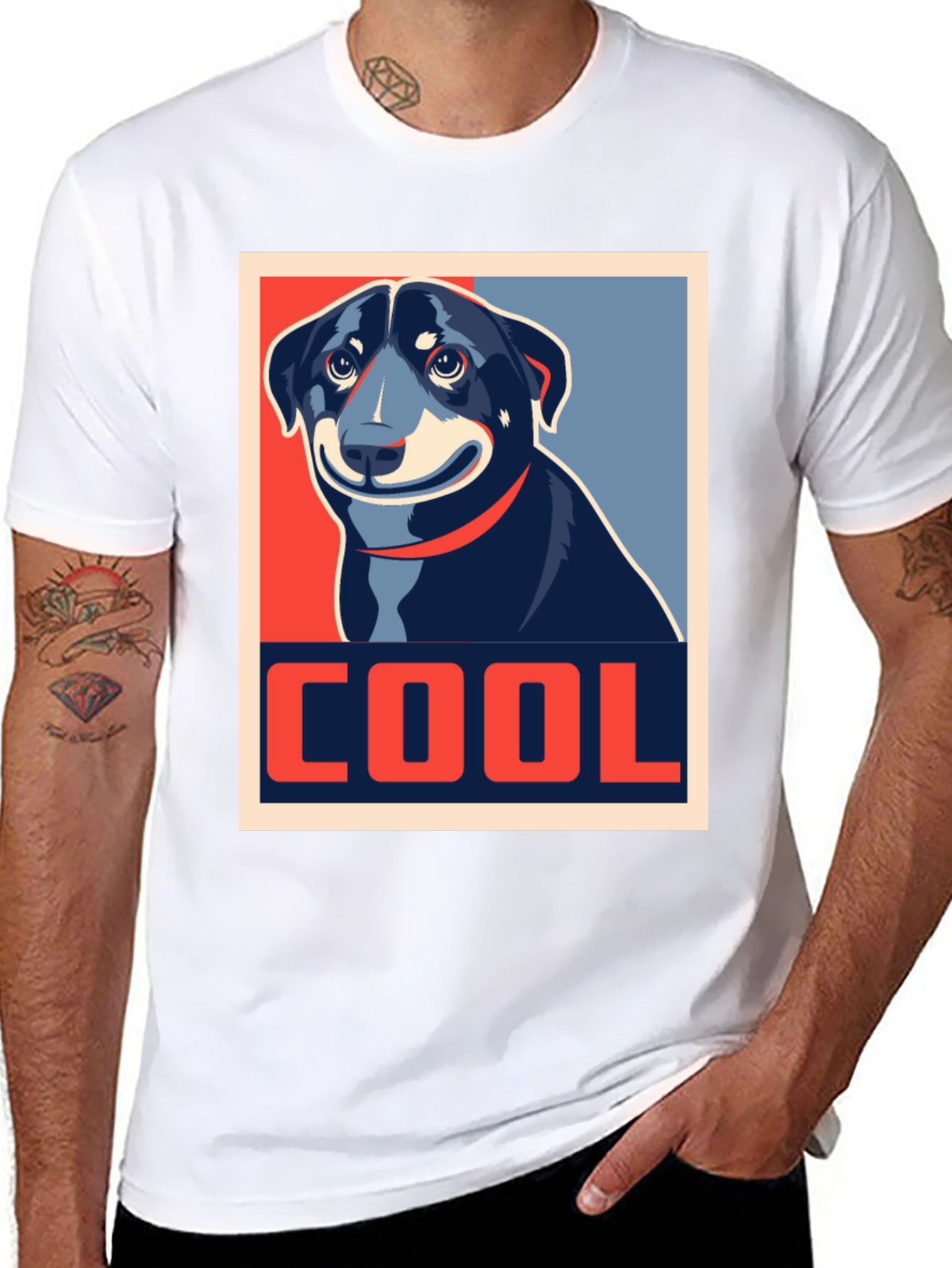 Cool Dog Graphic Tee - Modern Art Style