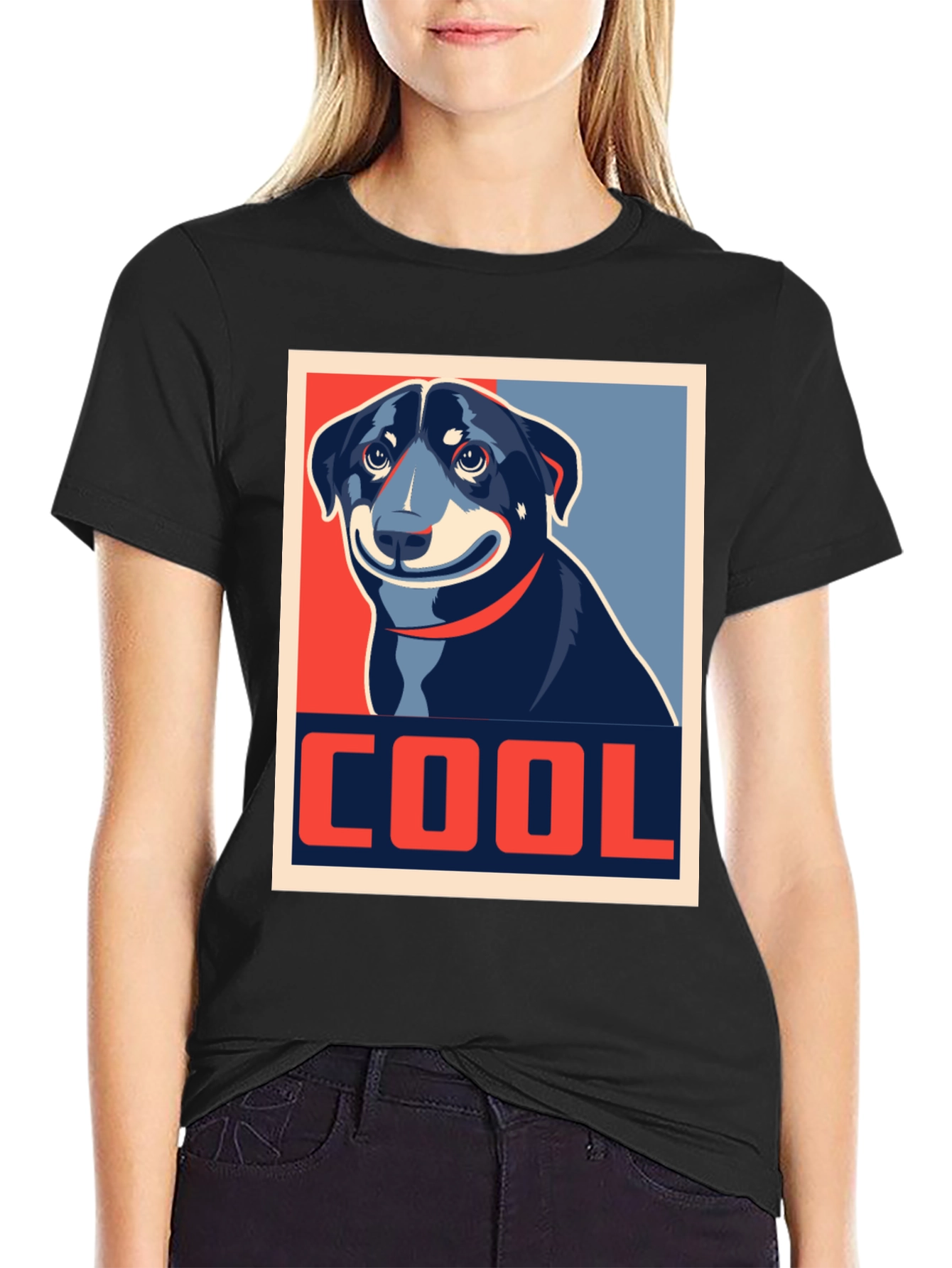 Cool Dog Graphic Tee - Modern Art Style