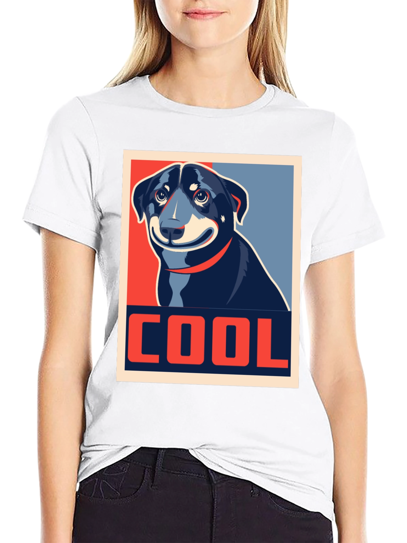 Cool Dog Graphic Tee - Modern Art Style