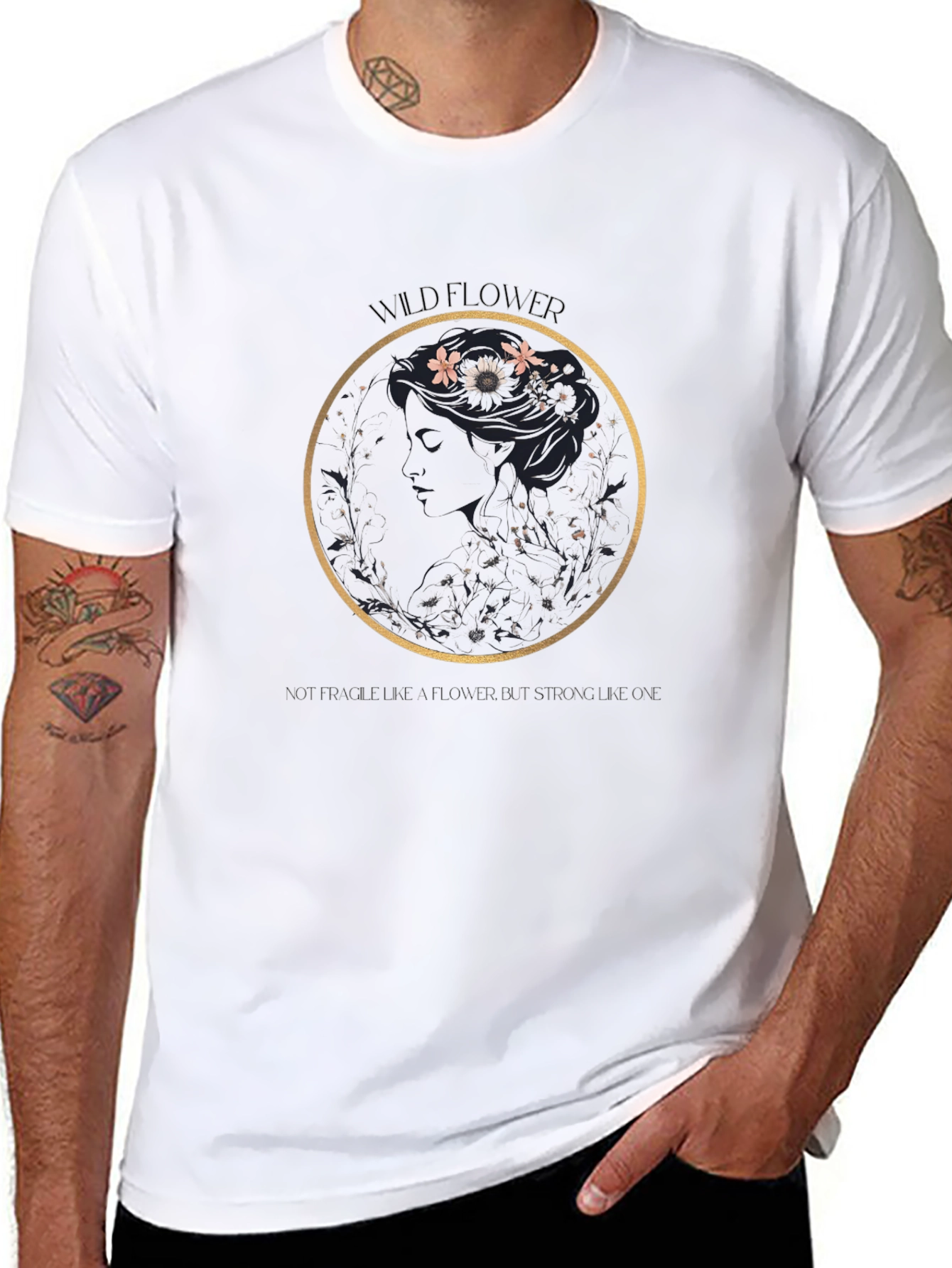 Wildflower Graphic Black T-Shirt