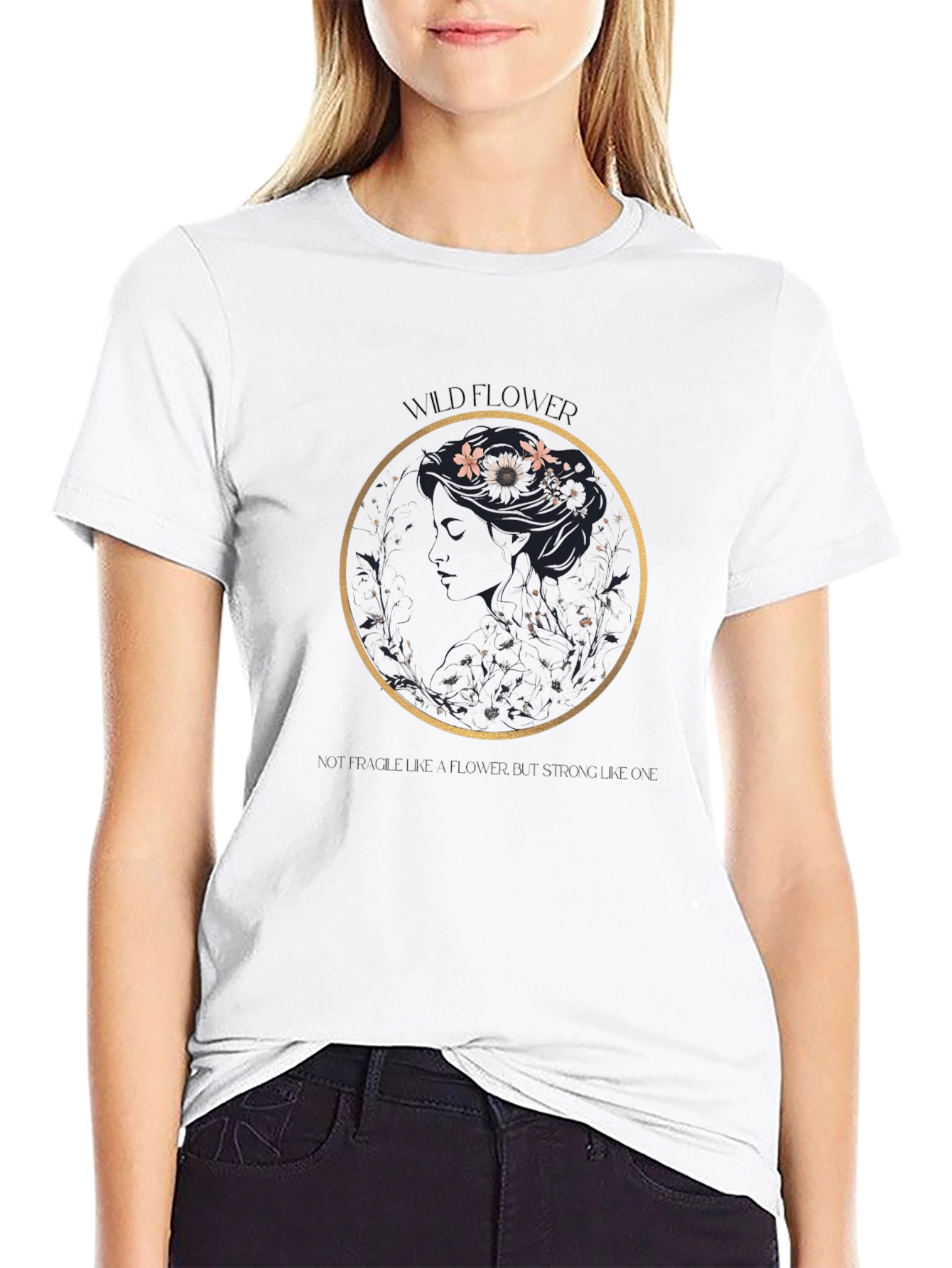 Wildflower Graphic Black T-Shirt