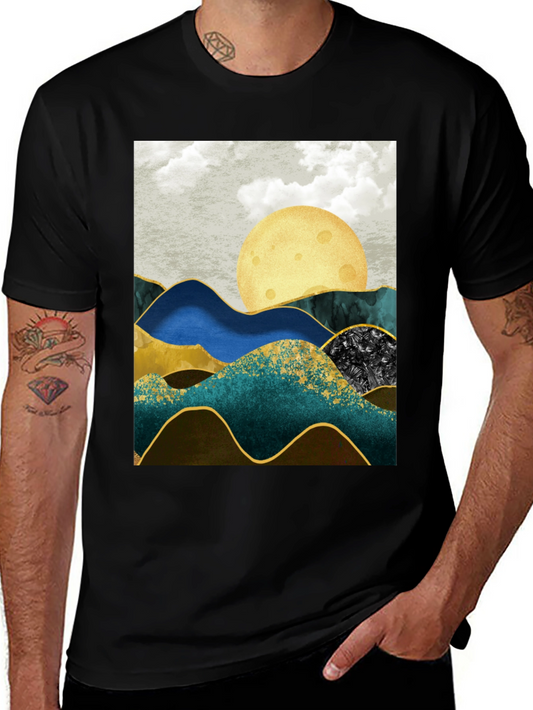 Abstract Mountain & Moon Graphic Tee