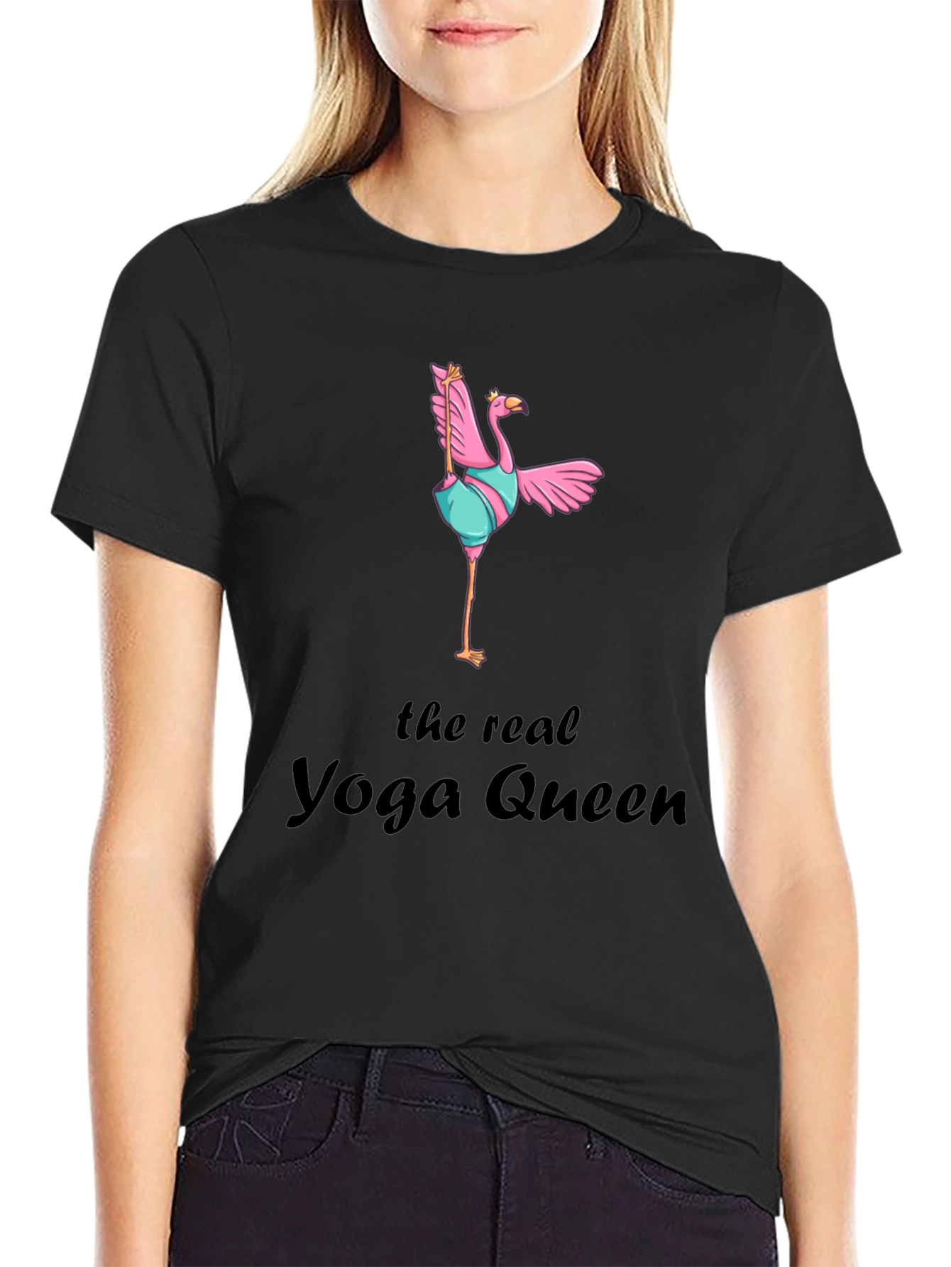 Yoga Queen Flamingo Graphic Tee