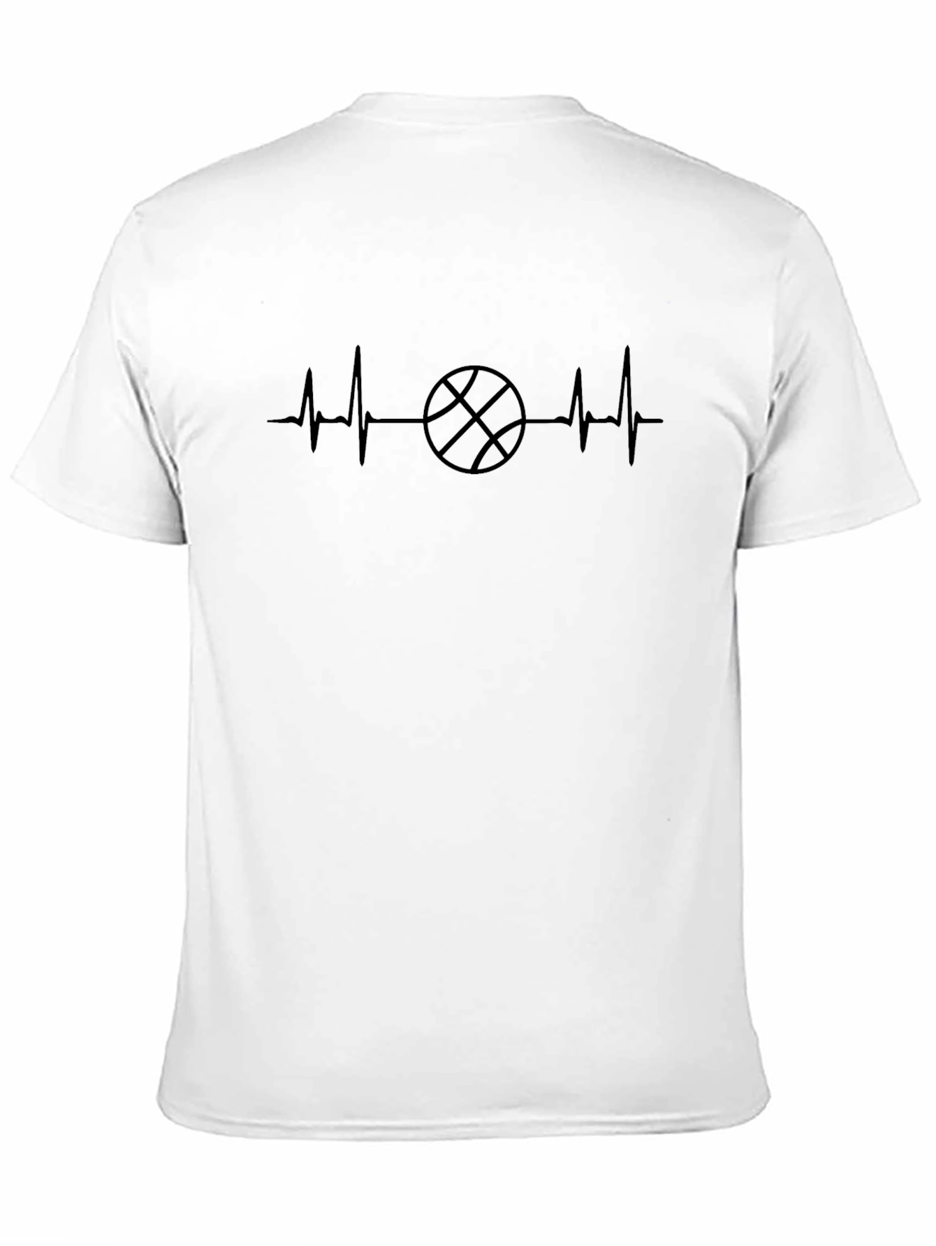 Basketball Heartbeat T-Shirt - Black Graphic Tee