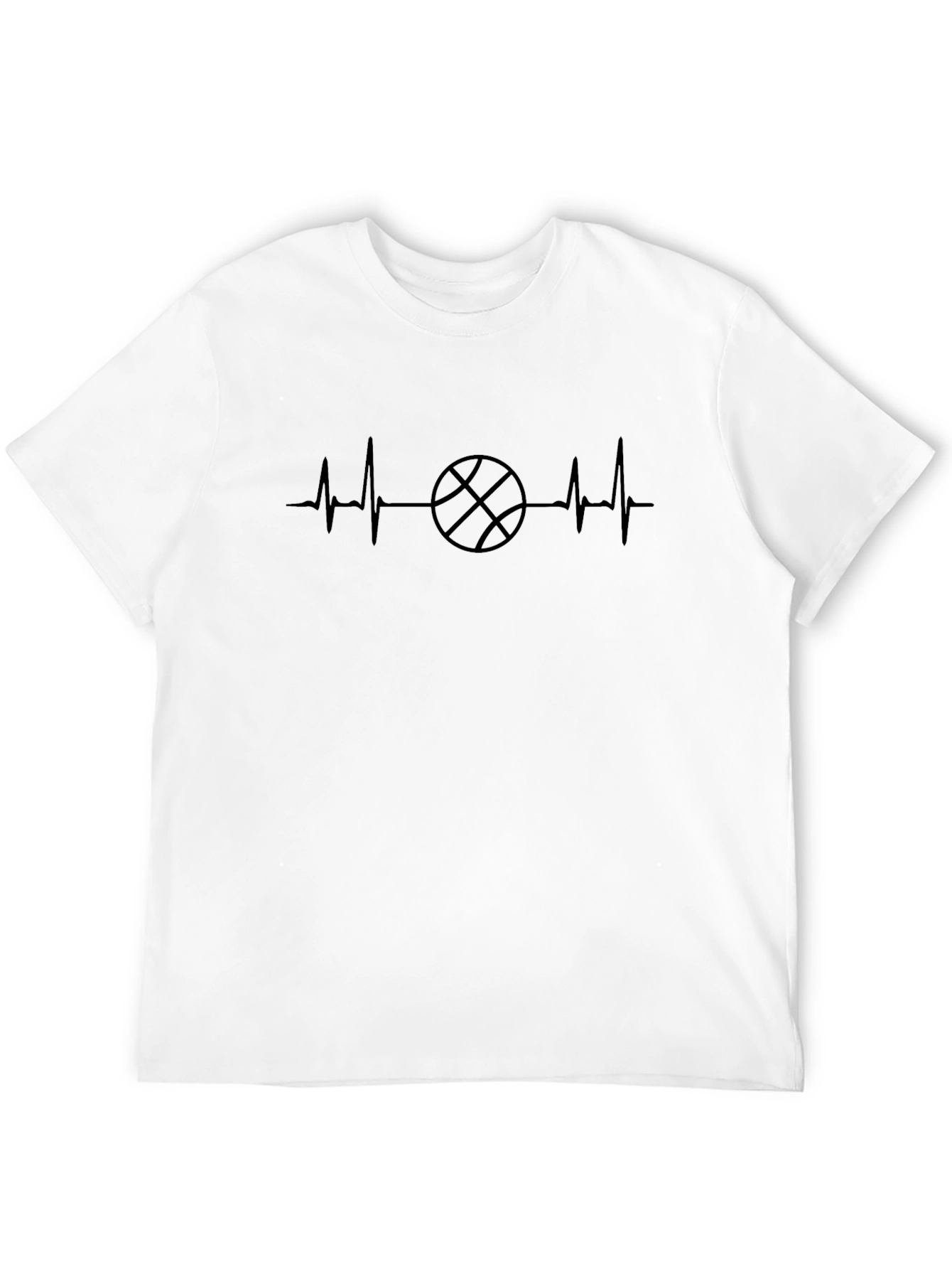 Basketball Heartbeat T-Shirt - Black Graphic Tee