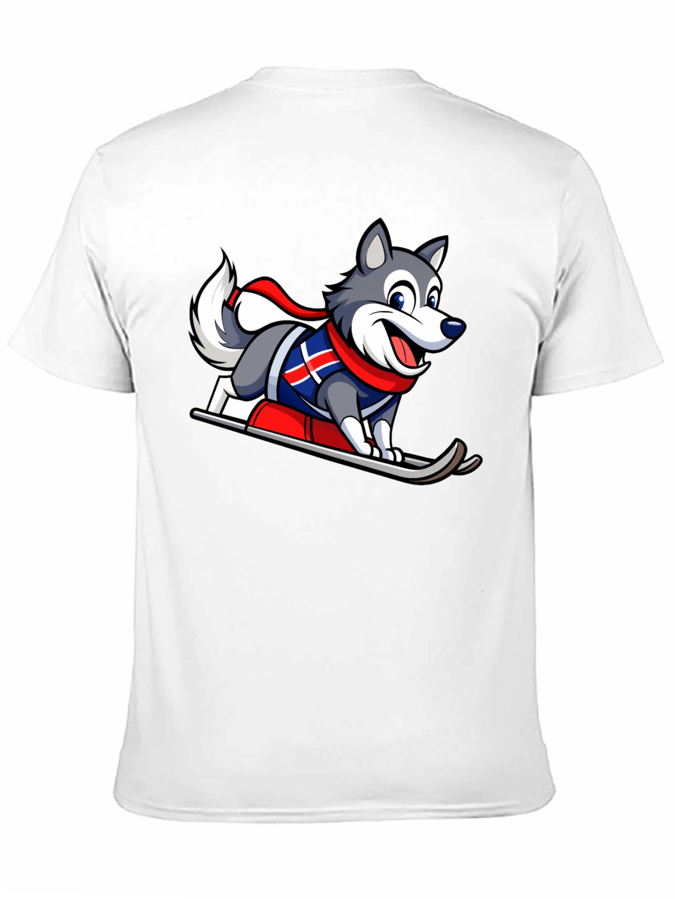 Cartoon Dog Skiing T-Shirt