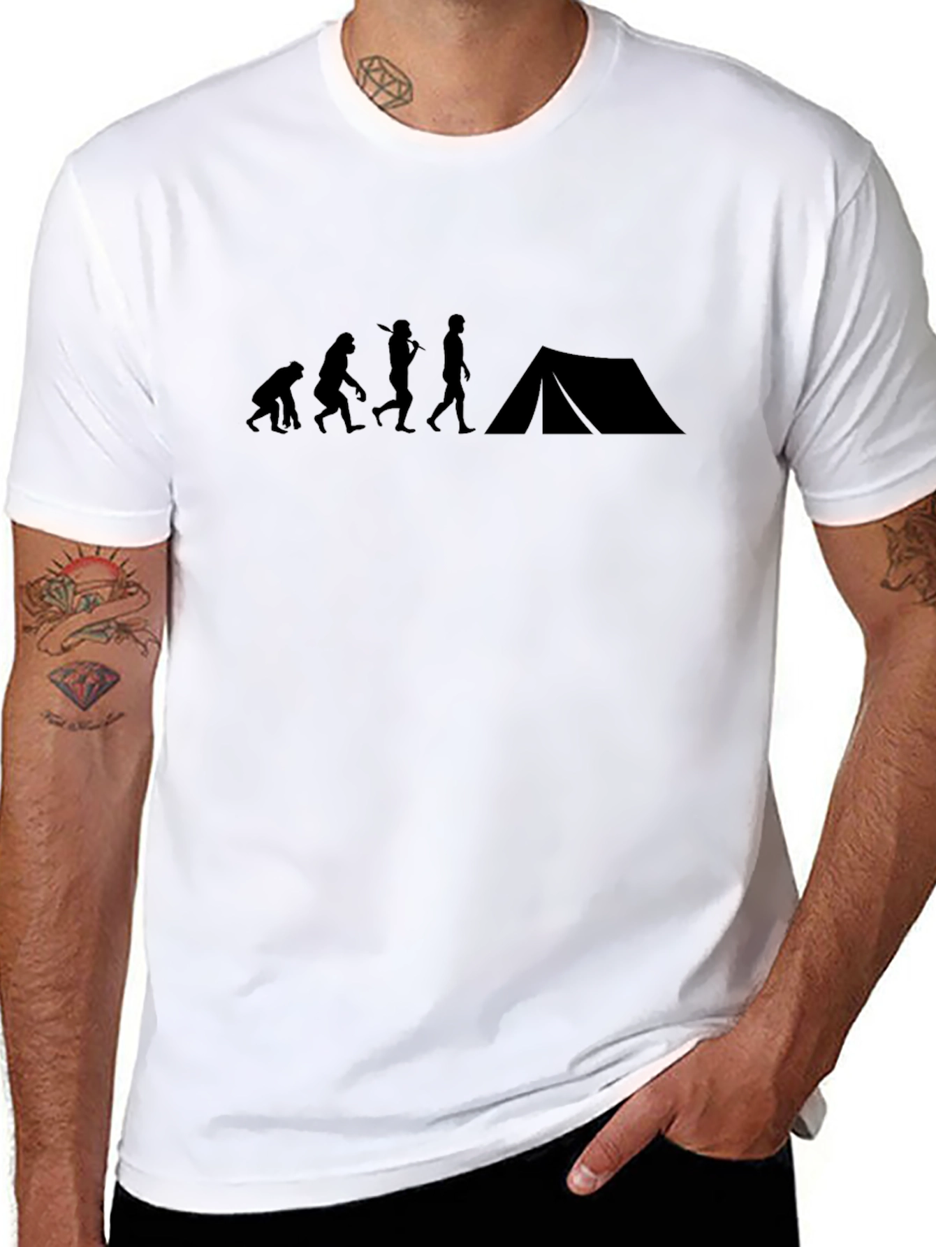 Evolution of Camping T-Shirt - Black Graphic Tee